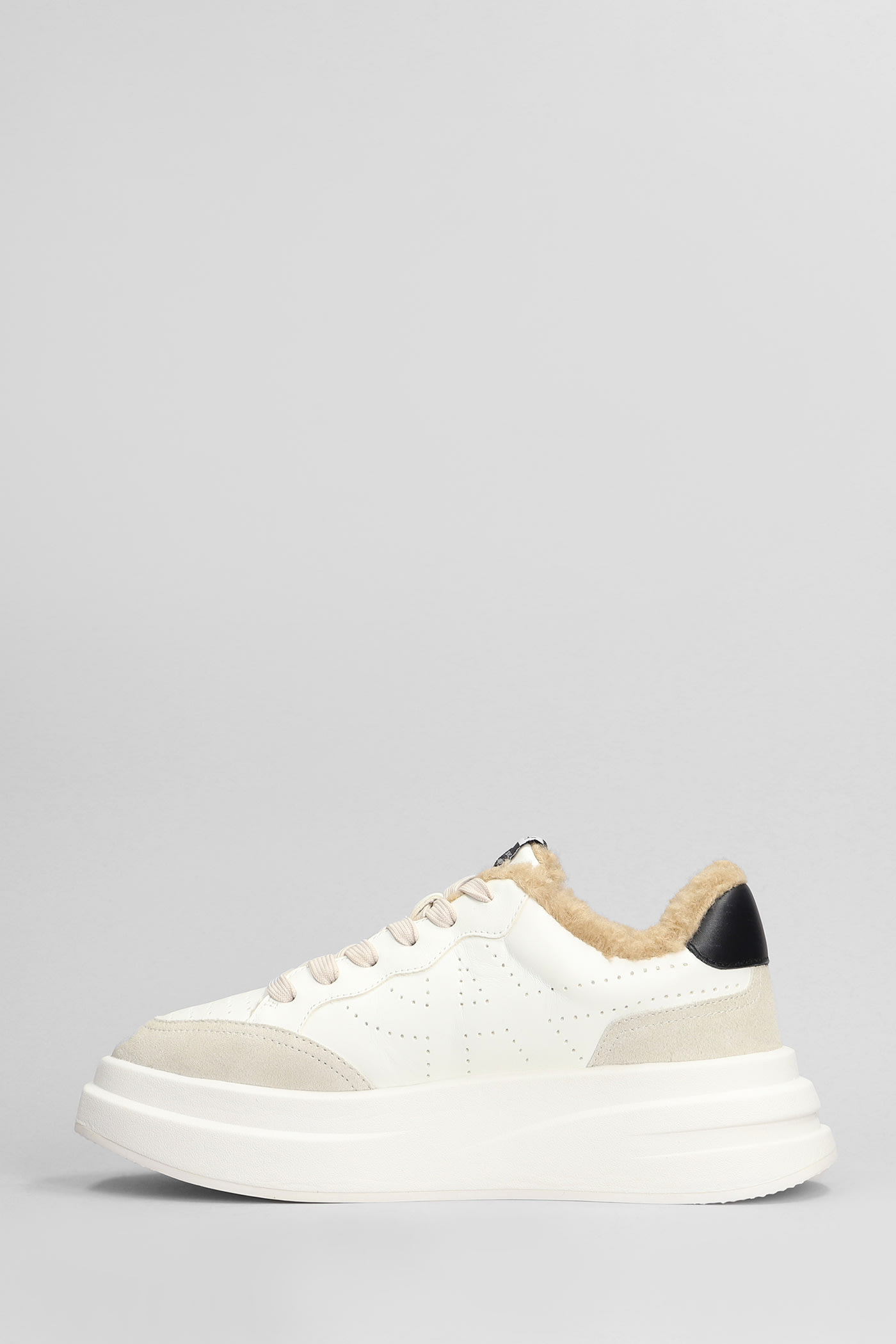 Shop Ash Impulsfur Sneakers In White Suede And Leather