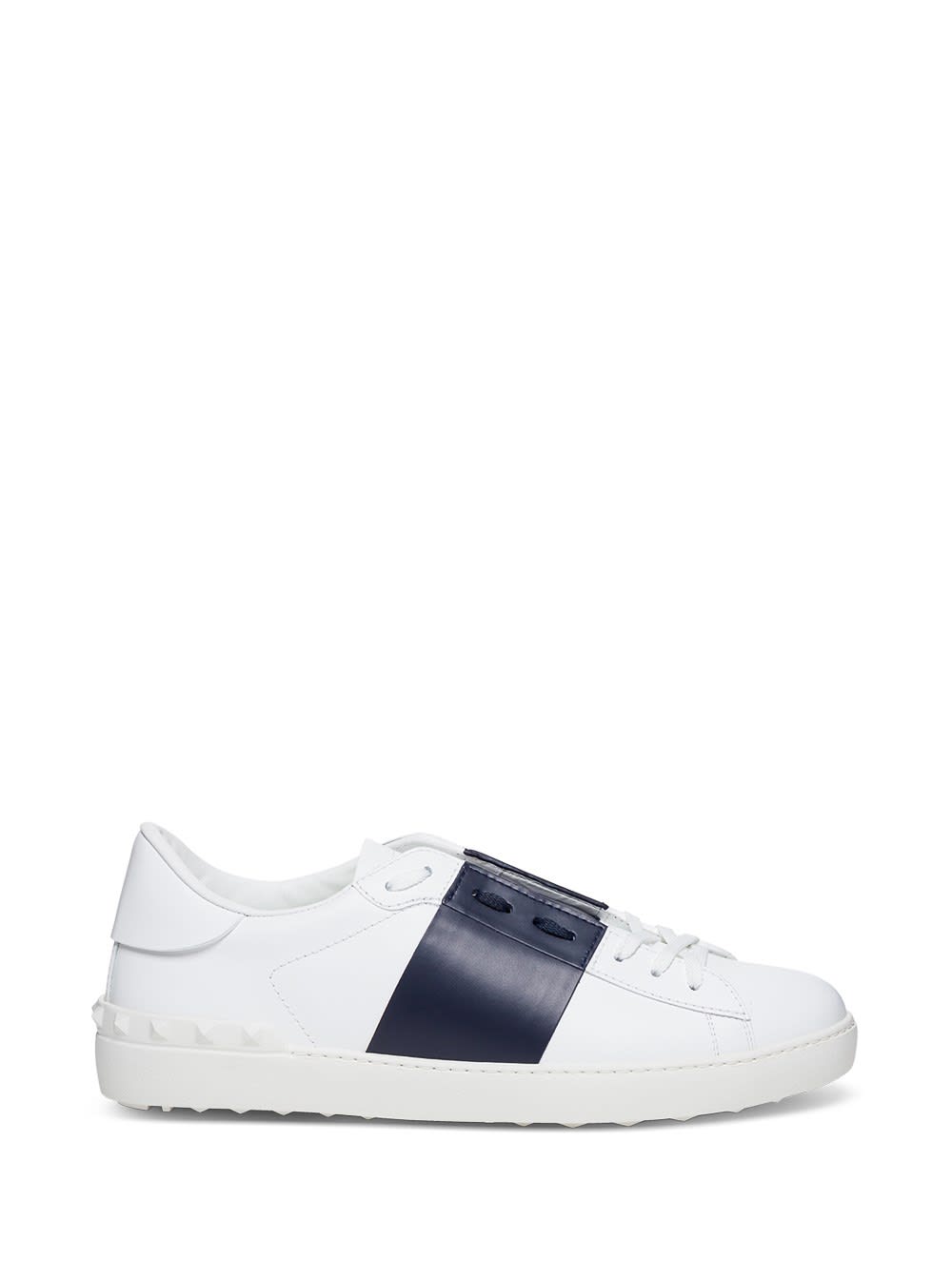 Valentino Garavani Open Sneakers In White And Blue Leather