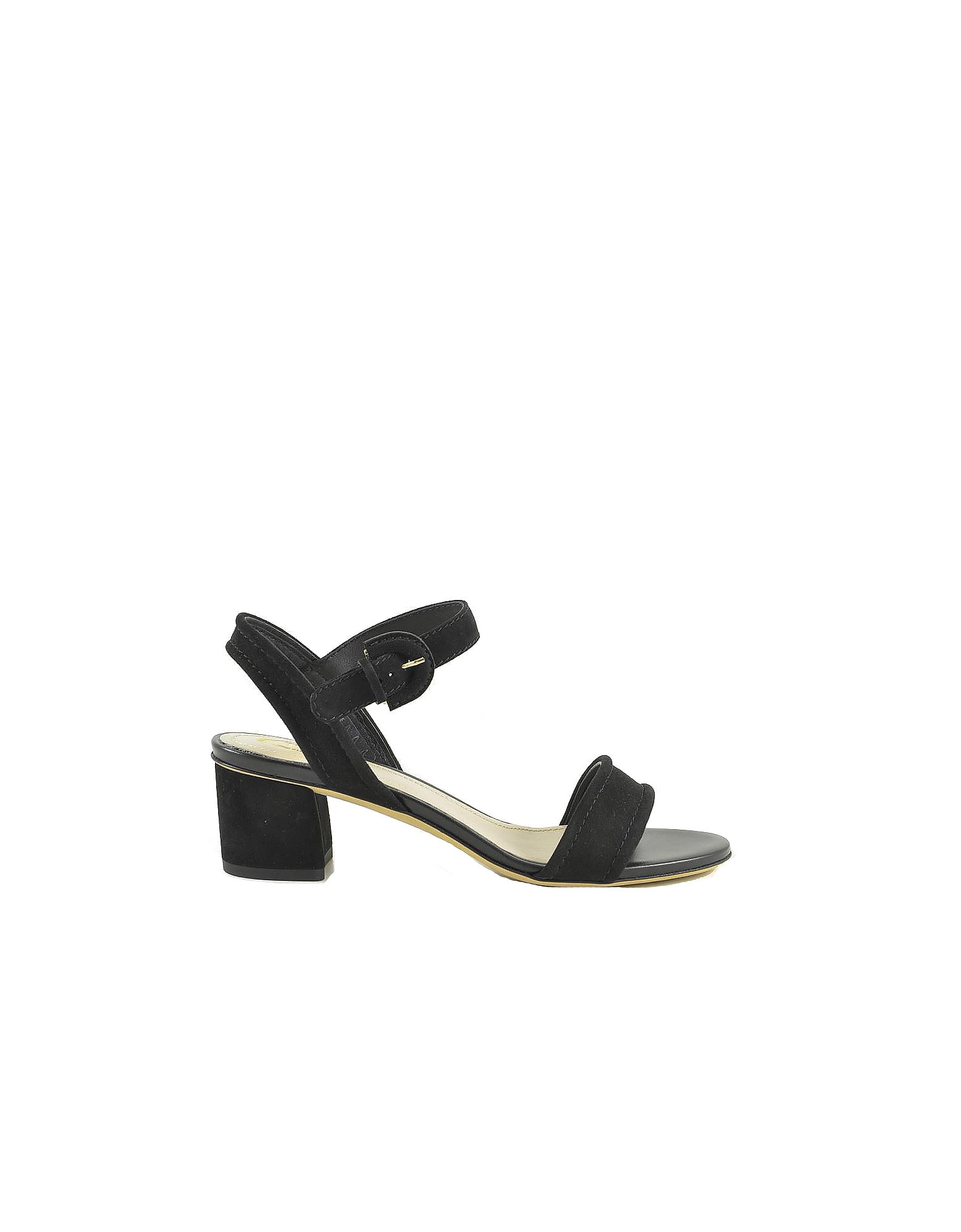 Tods Black Suede Mid-heel Sandals