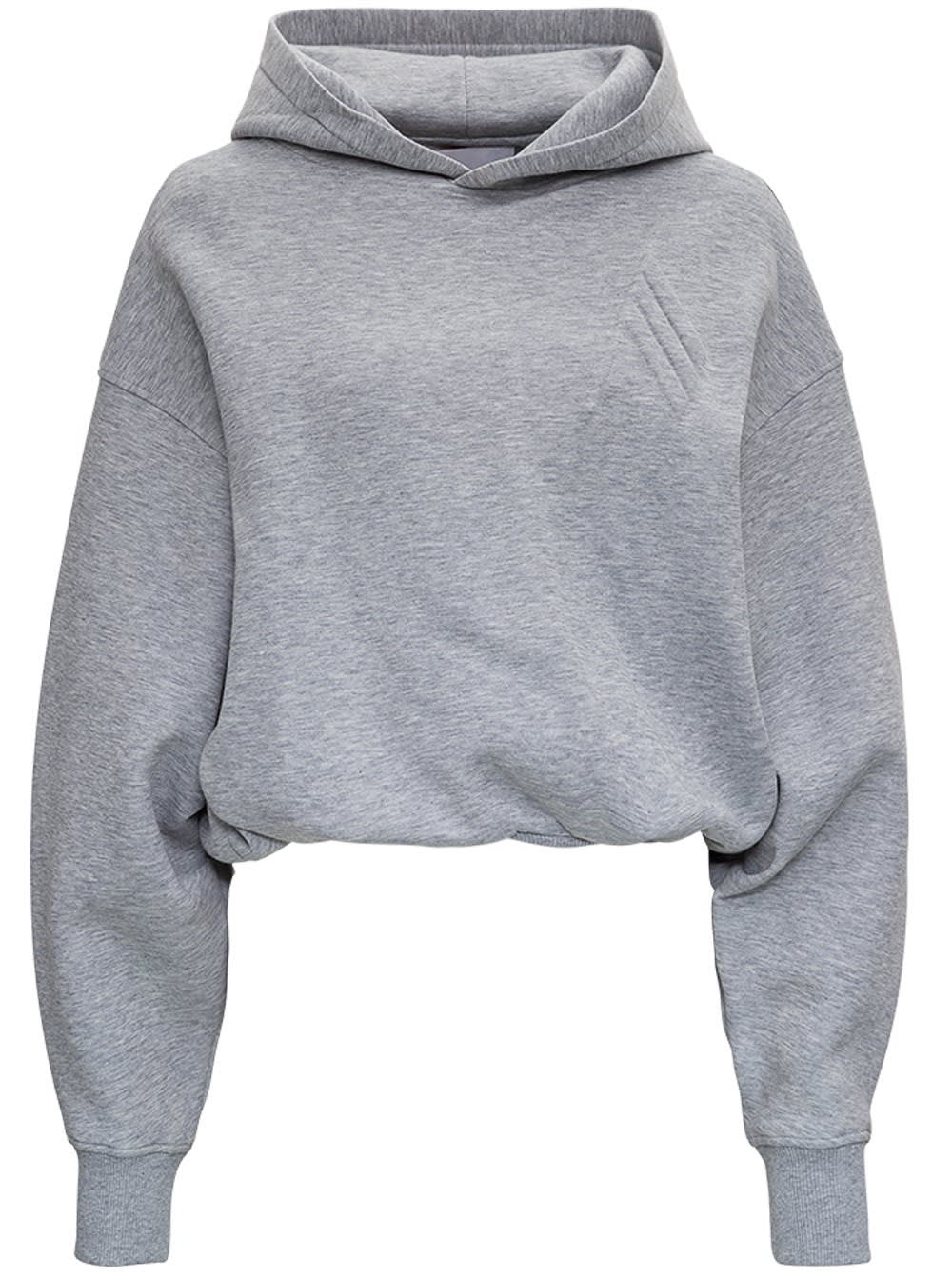 The Attico Maeve Grey Hoodie In Jersey With Logo