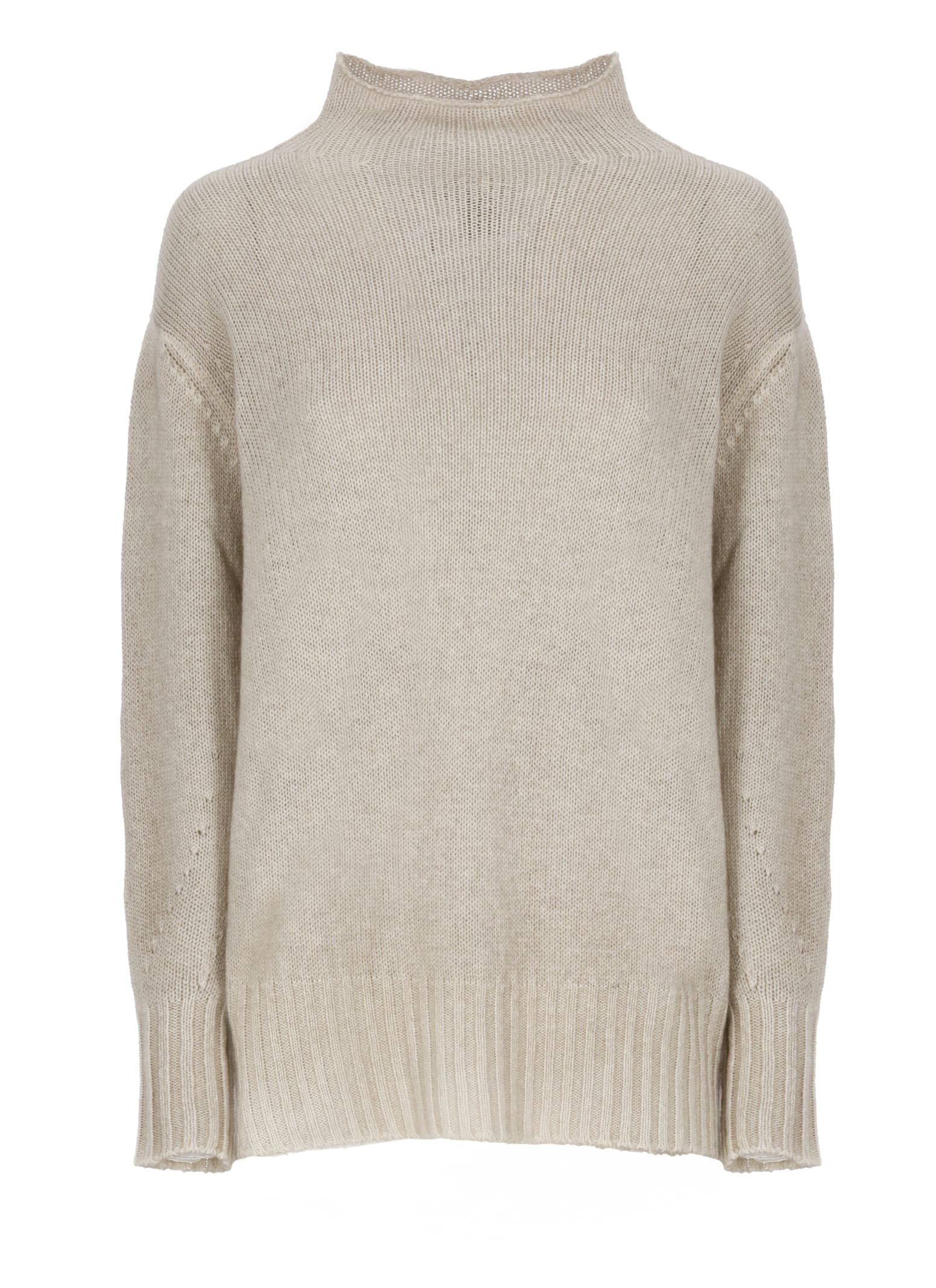 Avant Toi Beige Cashmere Sweater With Crew Neckline In Sand