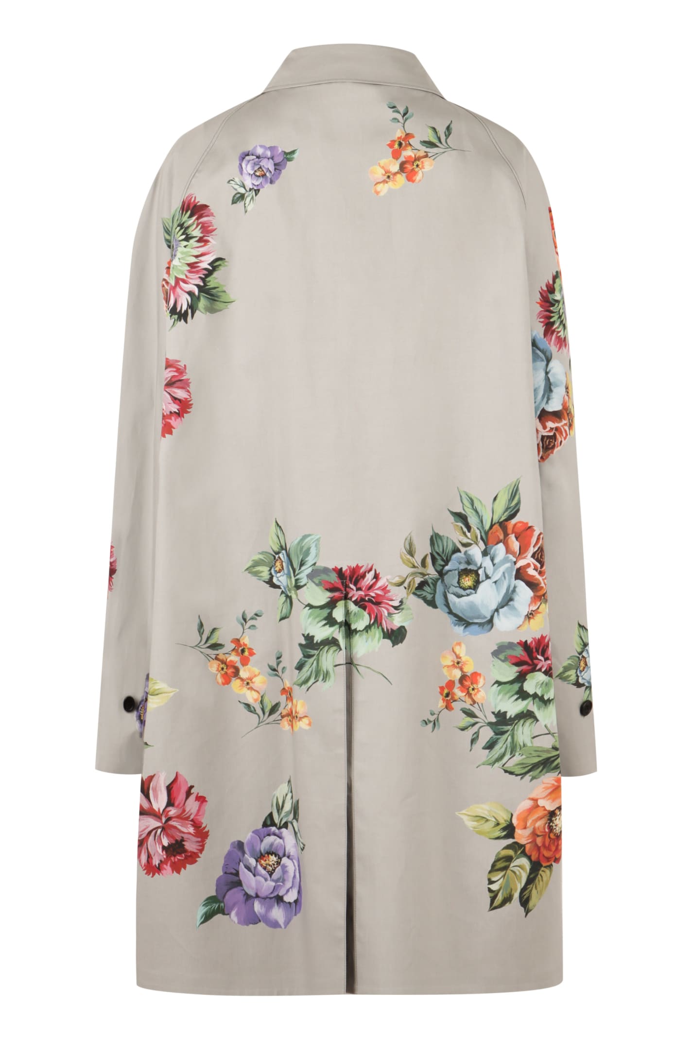 Shop Prada Floral Cotton Jacket In Grey