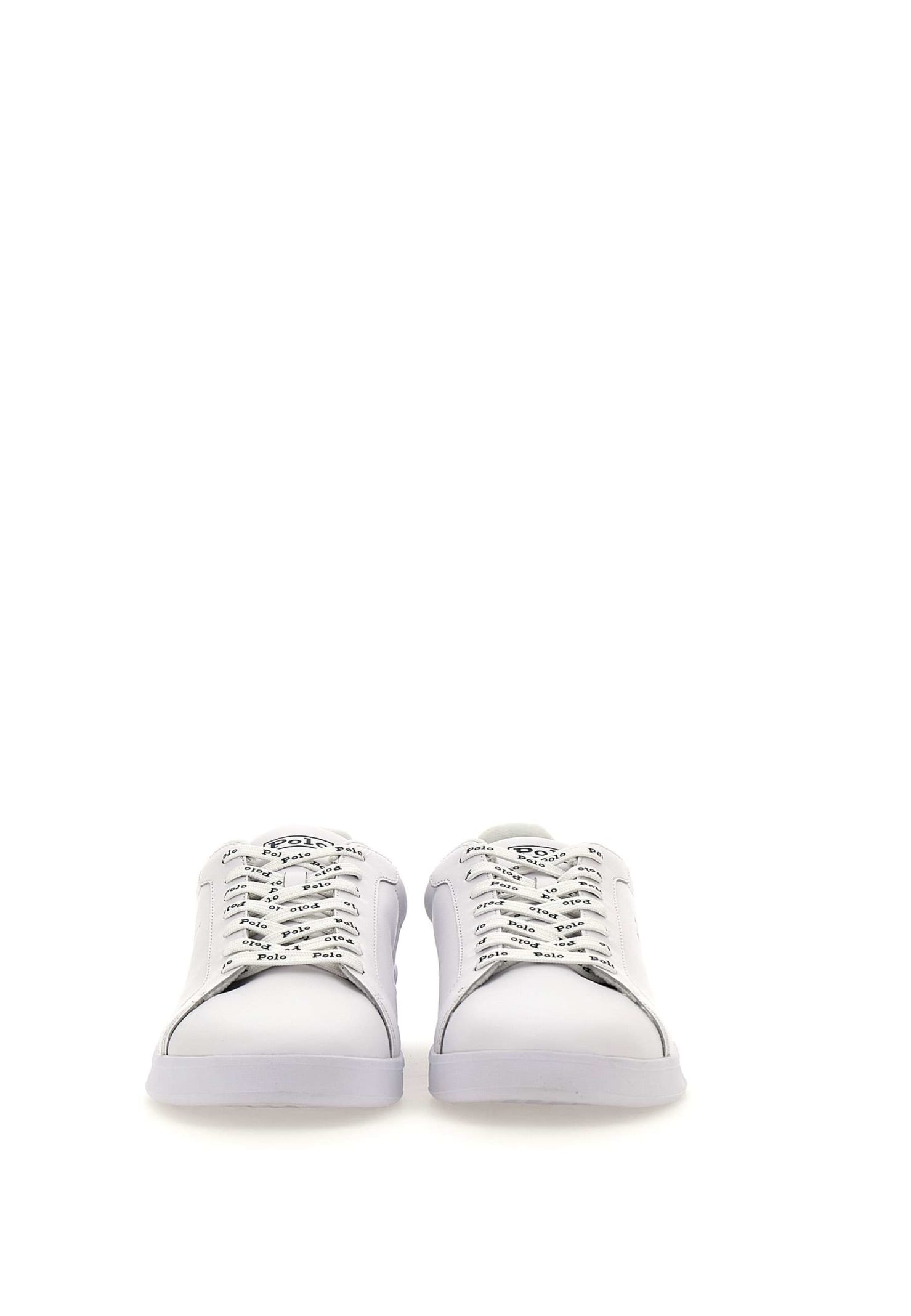 Shop Polo Ralph Lauren Heritage Court Ii Leather Sneakers In White