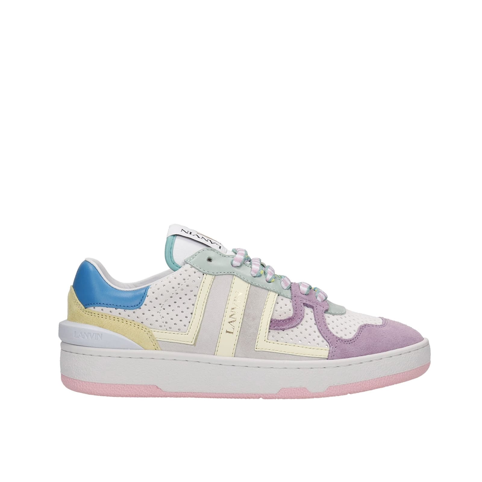 Shop Lanvin Clay Leather Sneakers In Purple