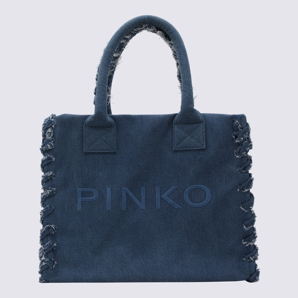 Shop Pinko Denim Cotton Tote Bag
