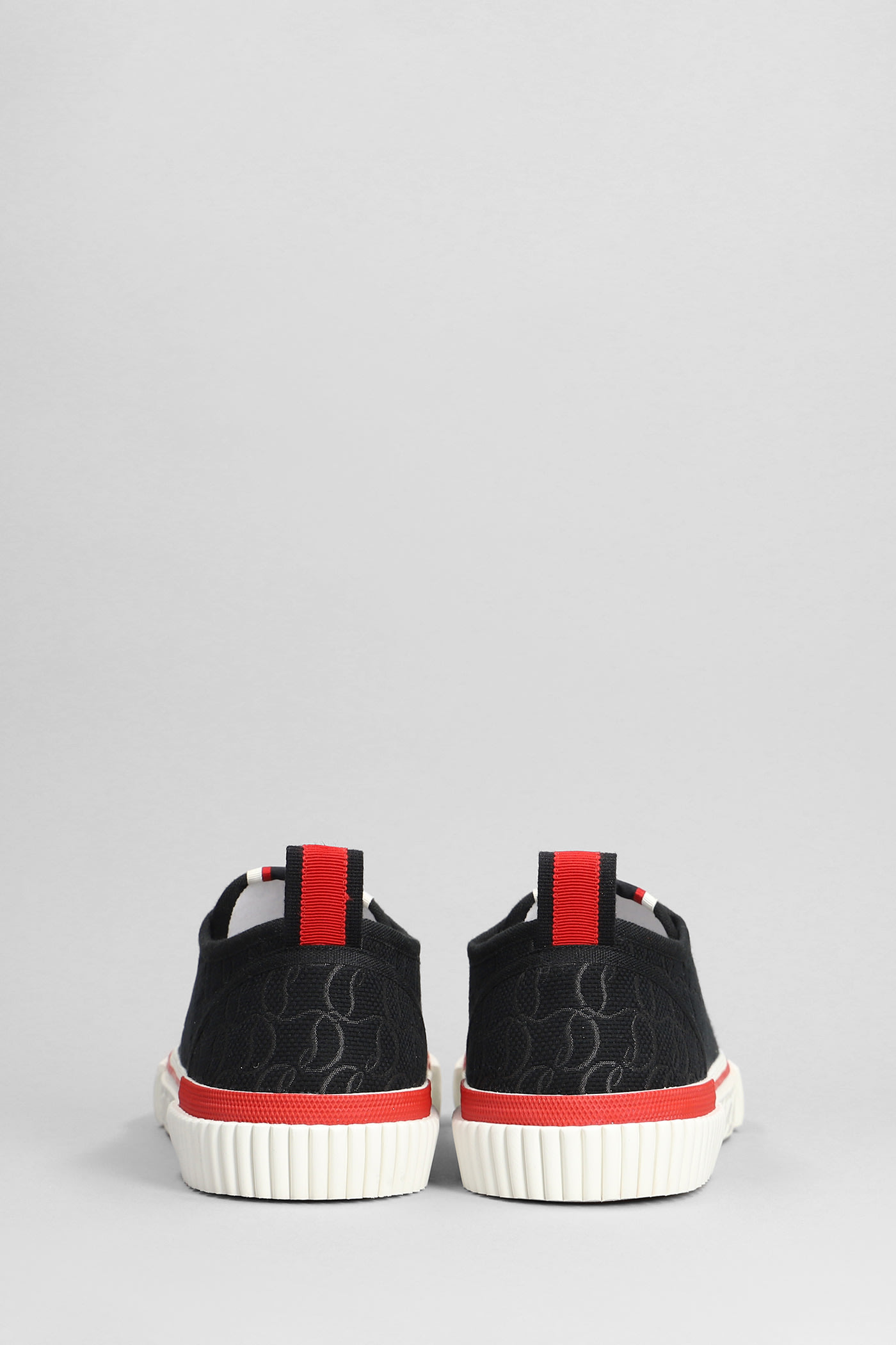 Shop Christian Louboutin Pedro Junior Sneakers In Black Cotton