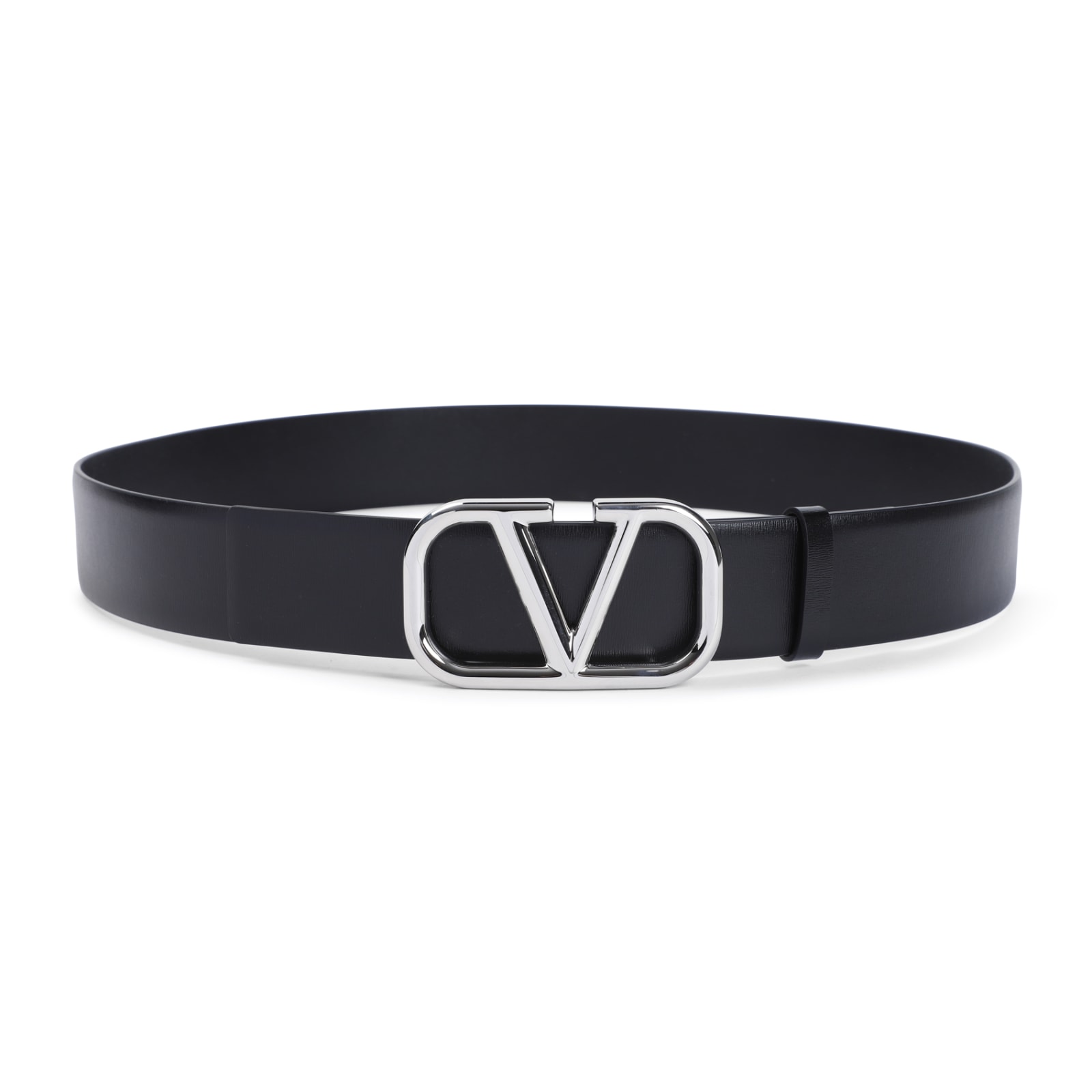 Shop Valentino Vlogo Signature Buckled Belt In No Nero