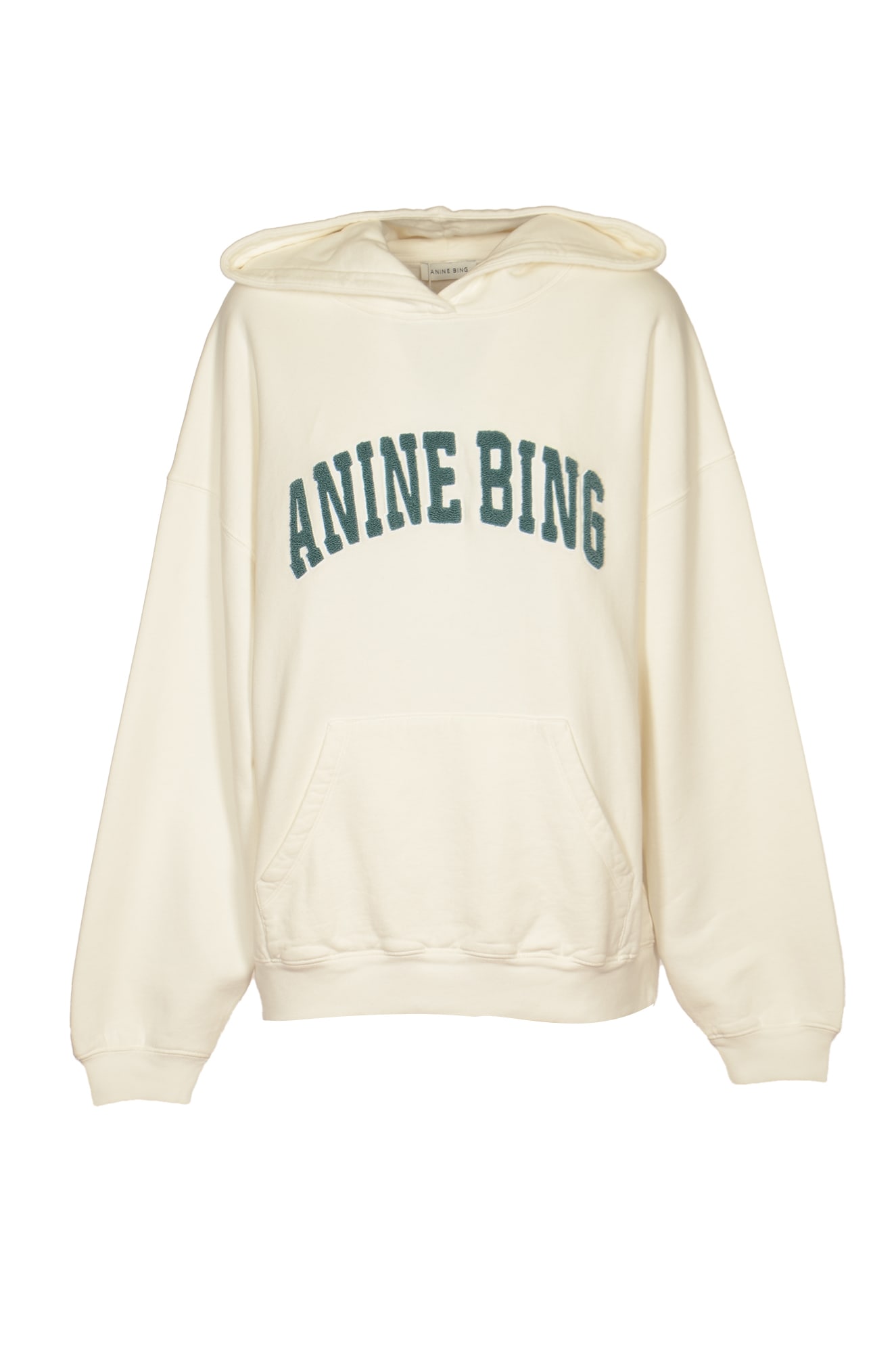 Shop Anine Bing Logo Print Hoodie In White