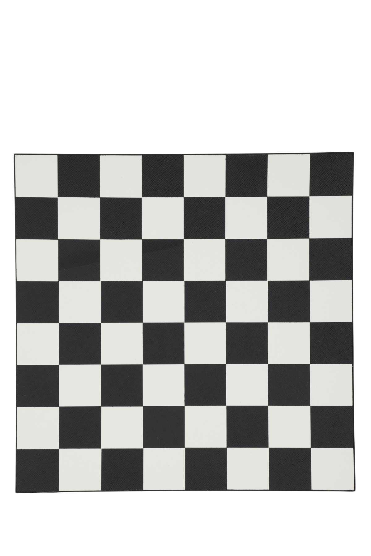 Prada Black Leather Checkers Game Kit