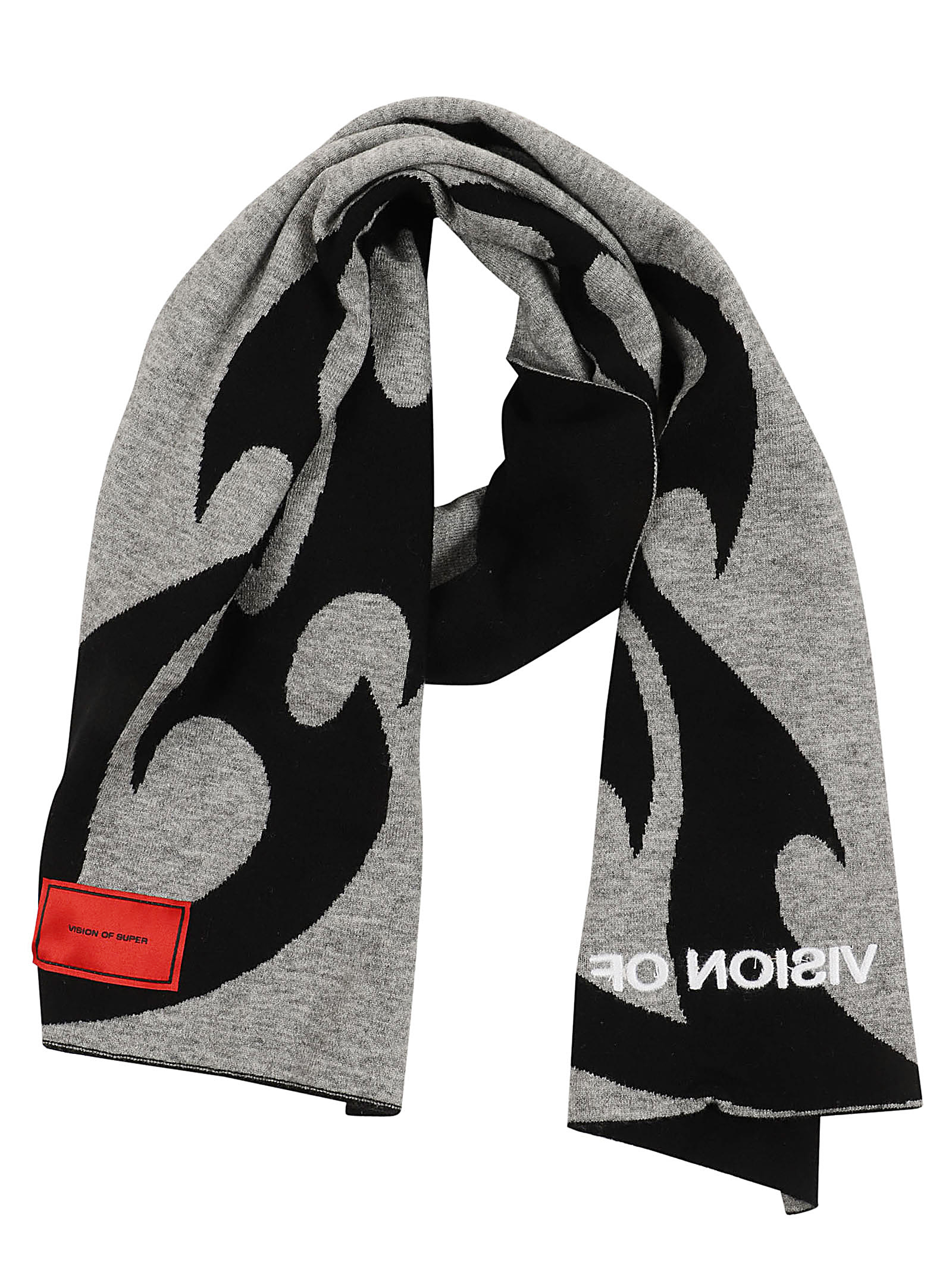 Black Scarf Whith Gray Tribal Flames