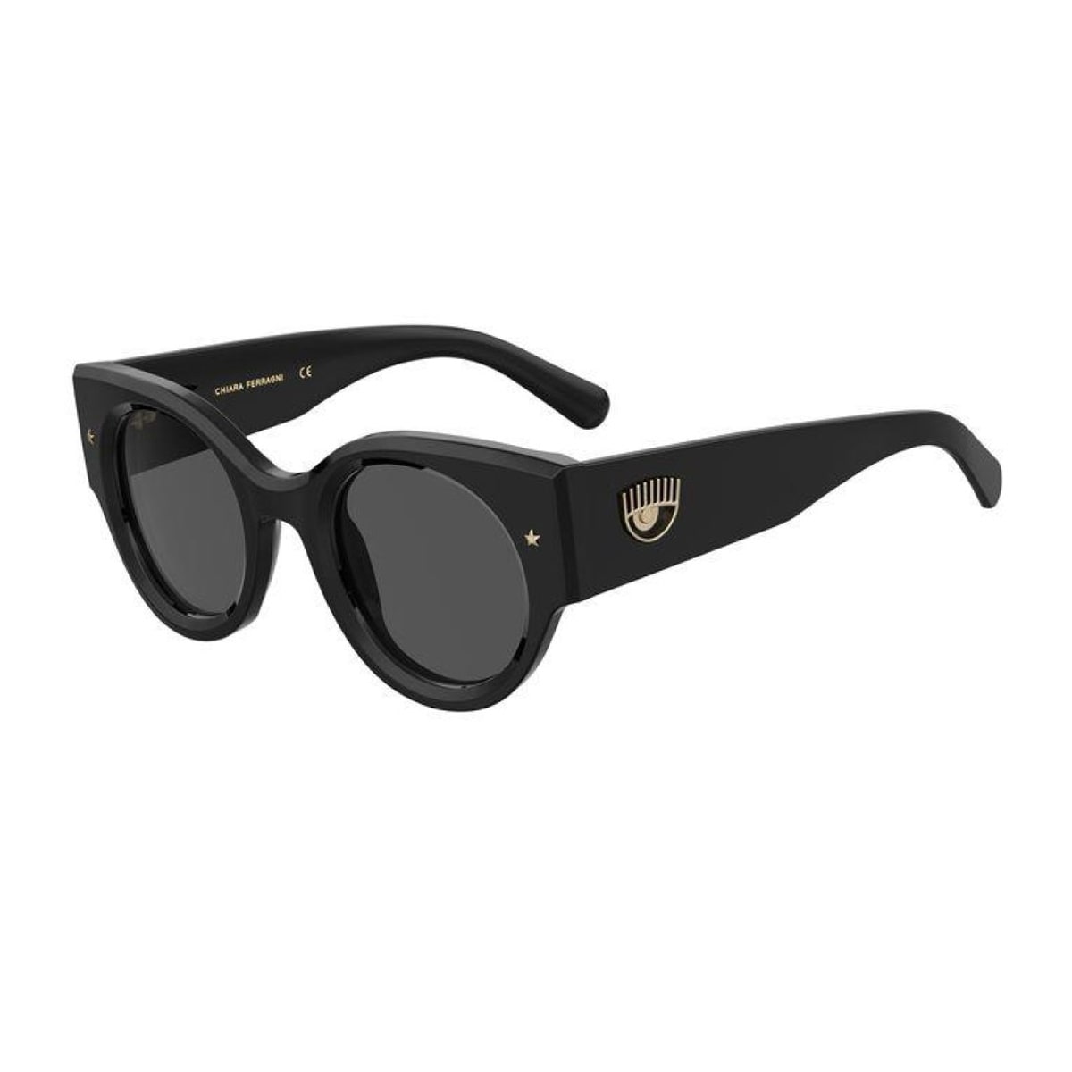 Shop Chiara Ferragni Cf 7024/s 807/ir Black Sunglasses In Nero