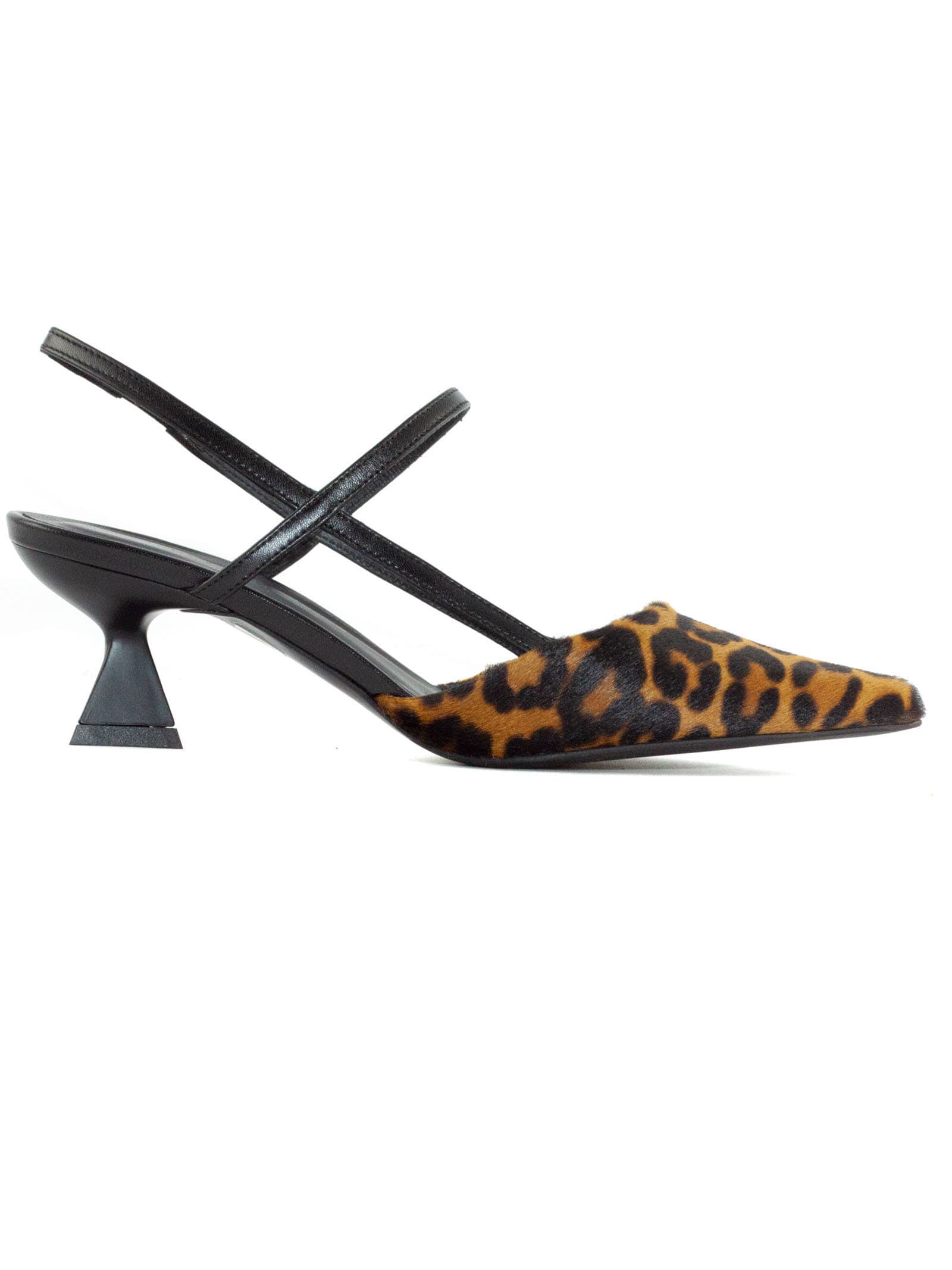 Shop Roberto Festa Leopard Ponyhair Yasi Slingback In Beige