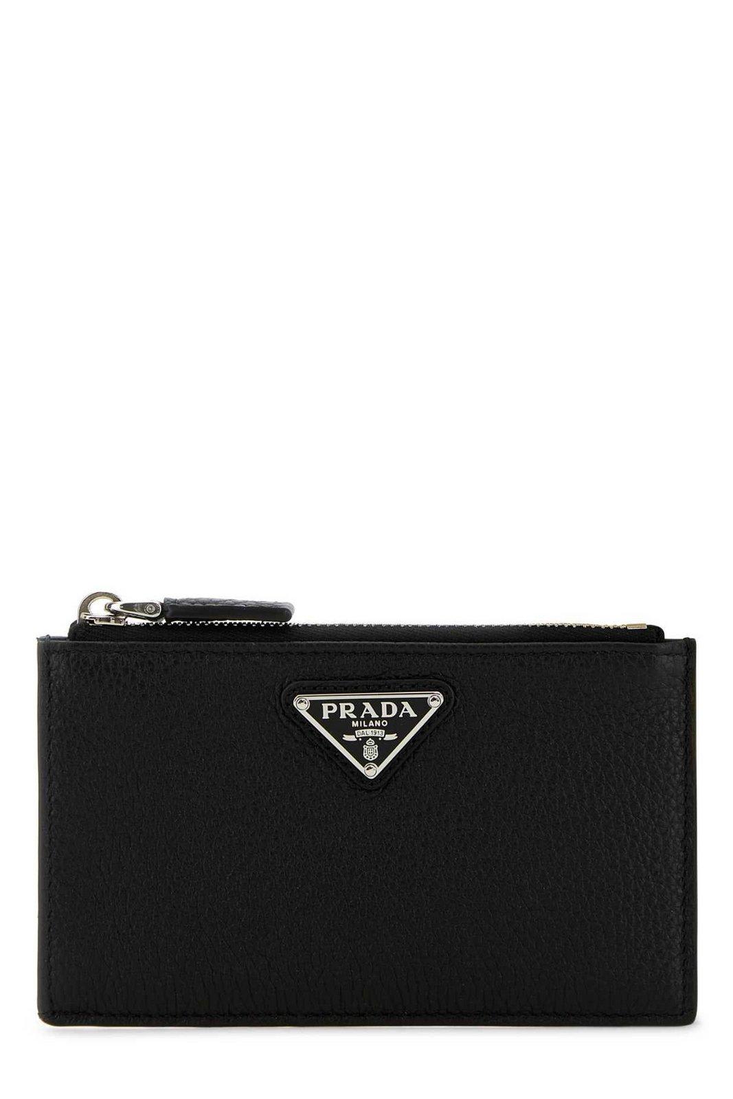 Logo Plaque Zipped Wallet