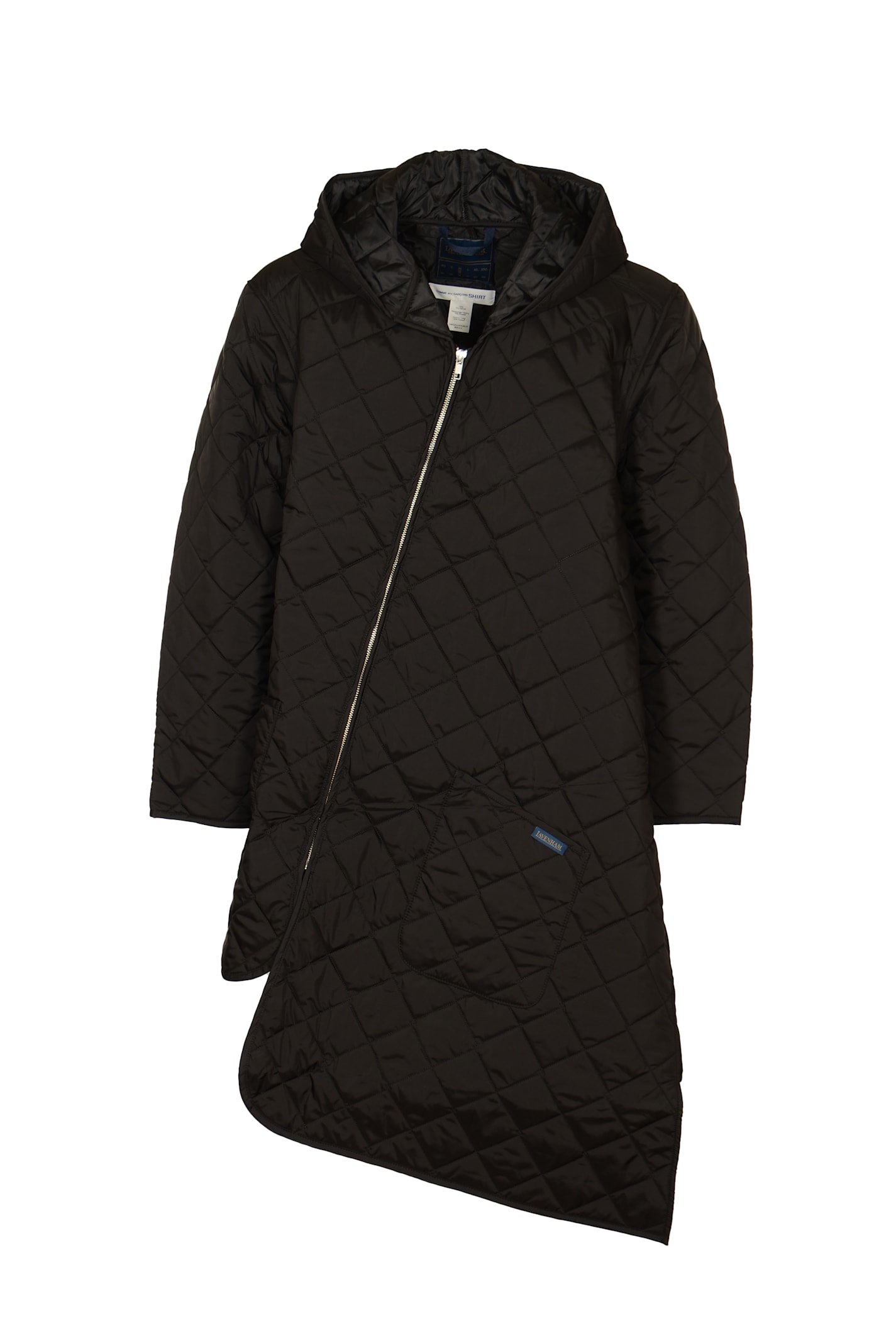 Shop Comme Des Garçons Slash Zip Quilted Jacket In Black