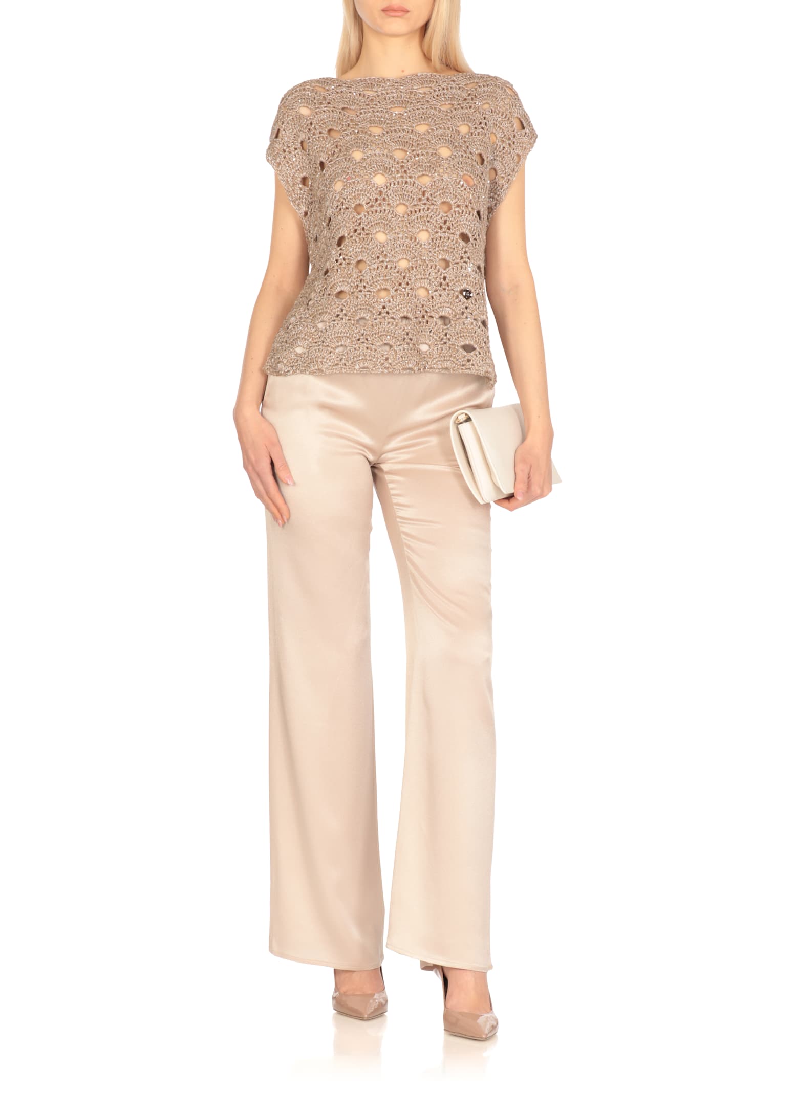 Antonelli Brown Orzowei Knit Top In Brown