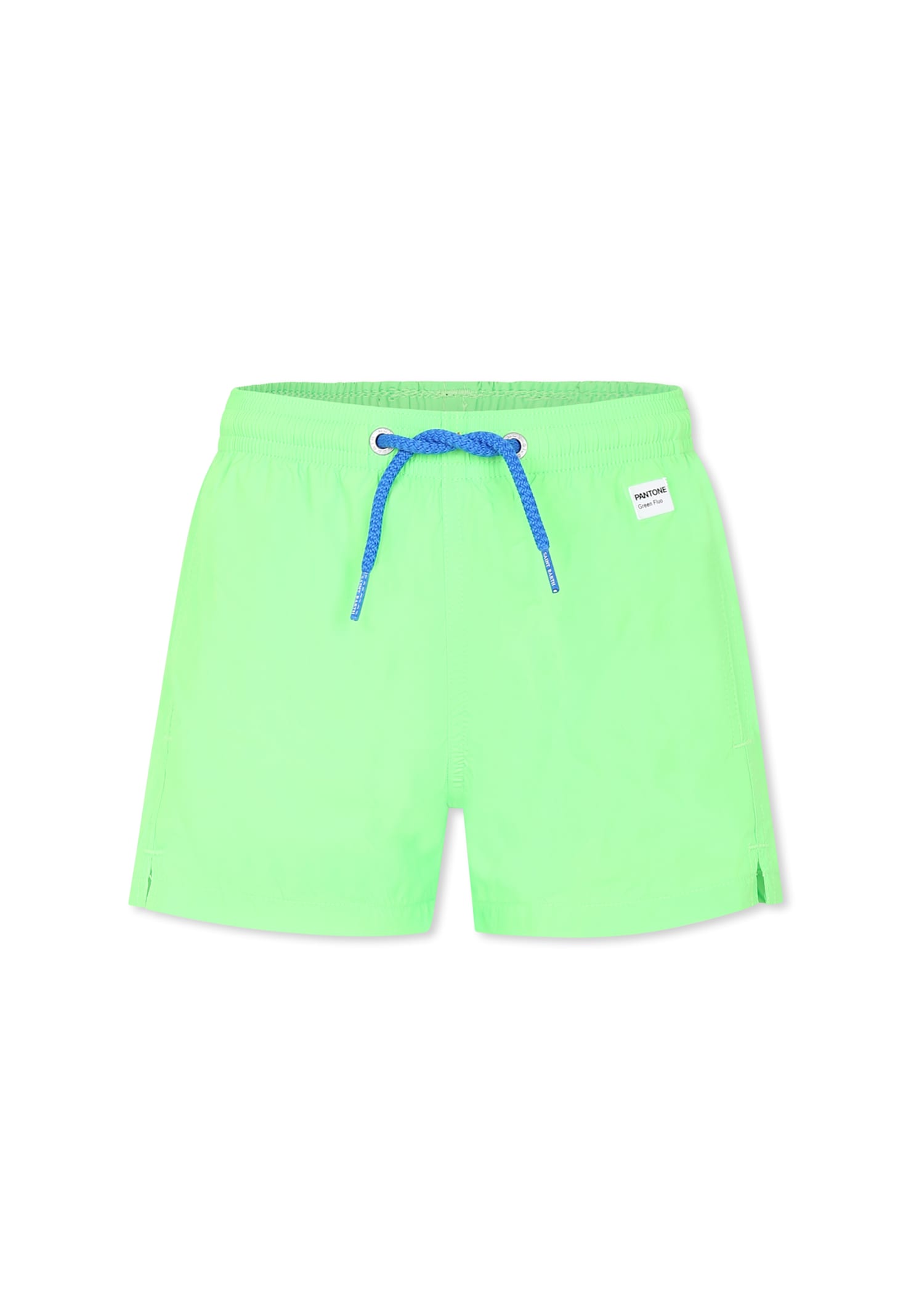 Mc2 Saint Barth Green Swim Short For Boy With Logo In Green
