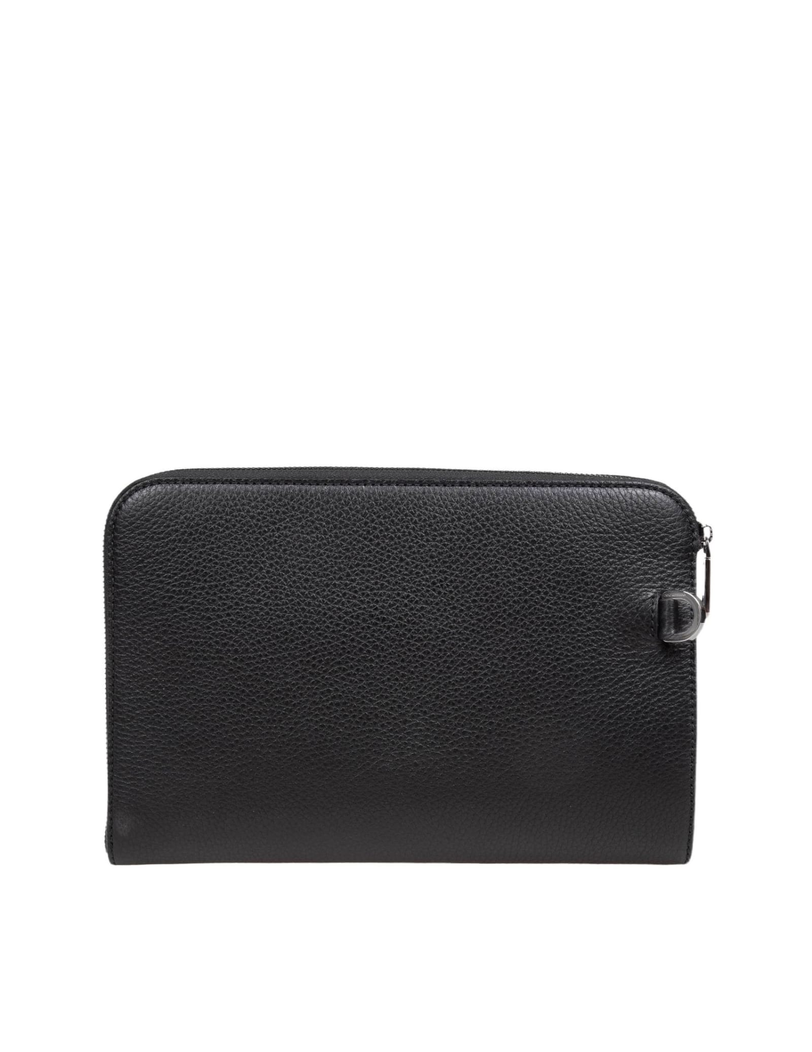 Shop Dolce & Gabbana Black Deer Leather Clutch