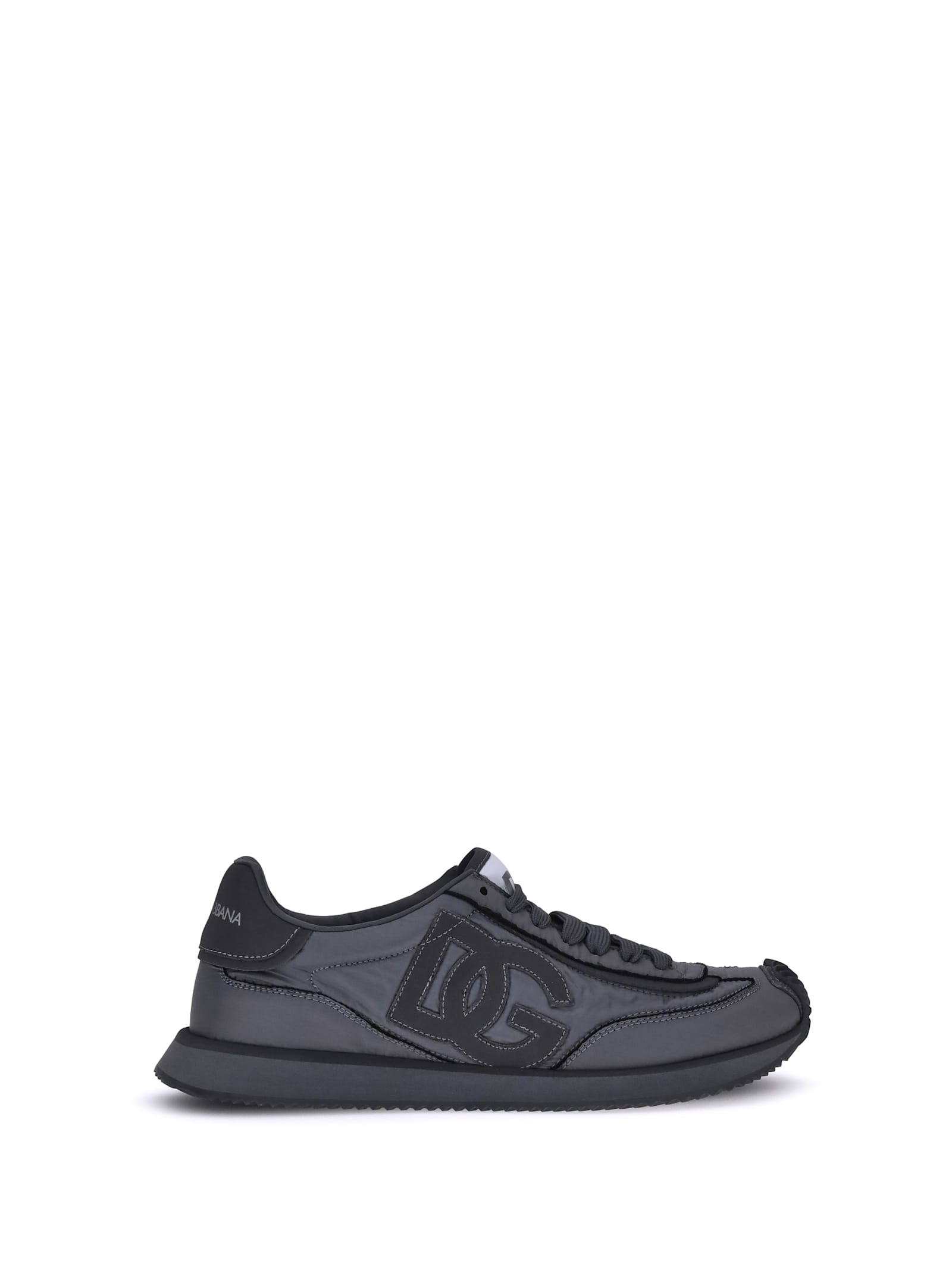 Dolce & Gabbana Low-top Nylon Sneakers With Leather Inserts