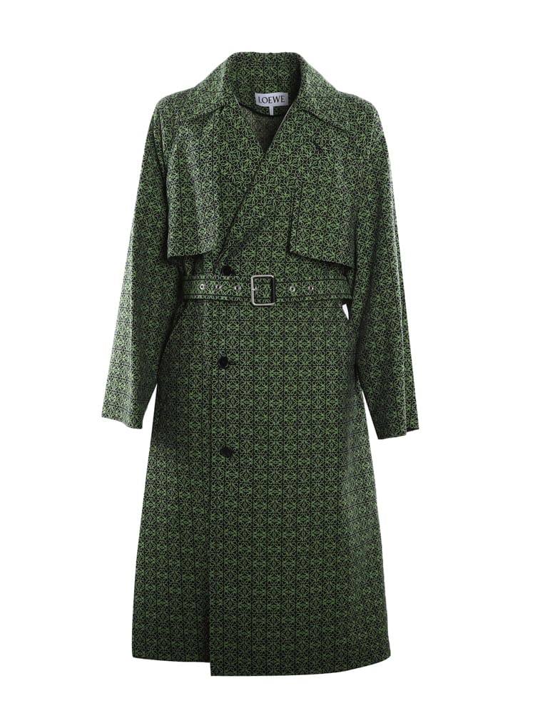 Loewe Cotton Canvas Coat With All-over Anagram Motif
