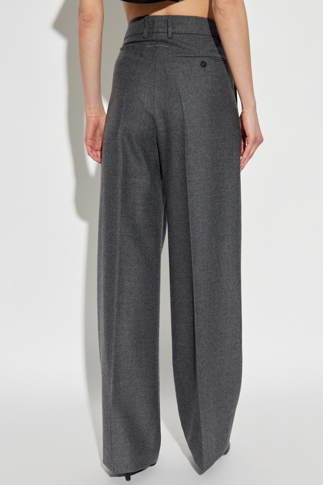 Mm6 Maison Margiela Mm6 By Maison Margiela Wide-leg Tailored Pants In Soft Virgin Wool In Gray