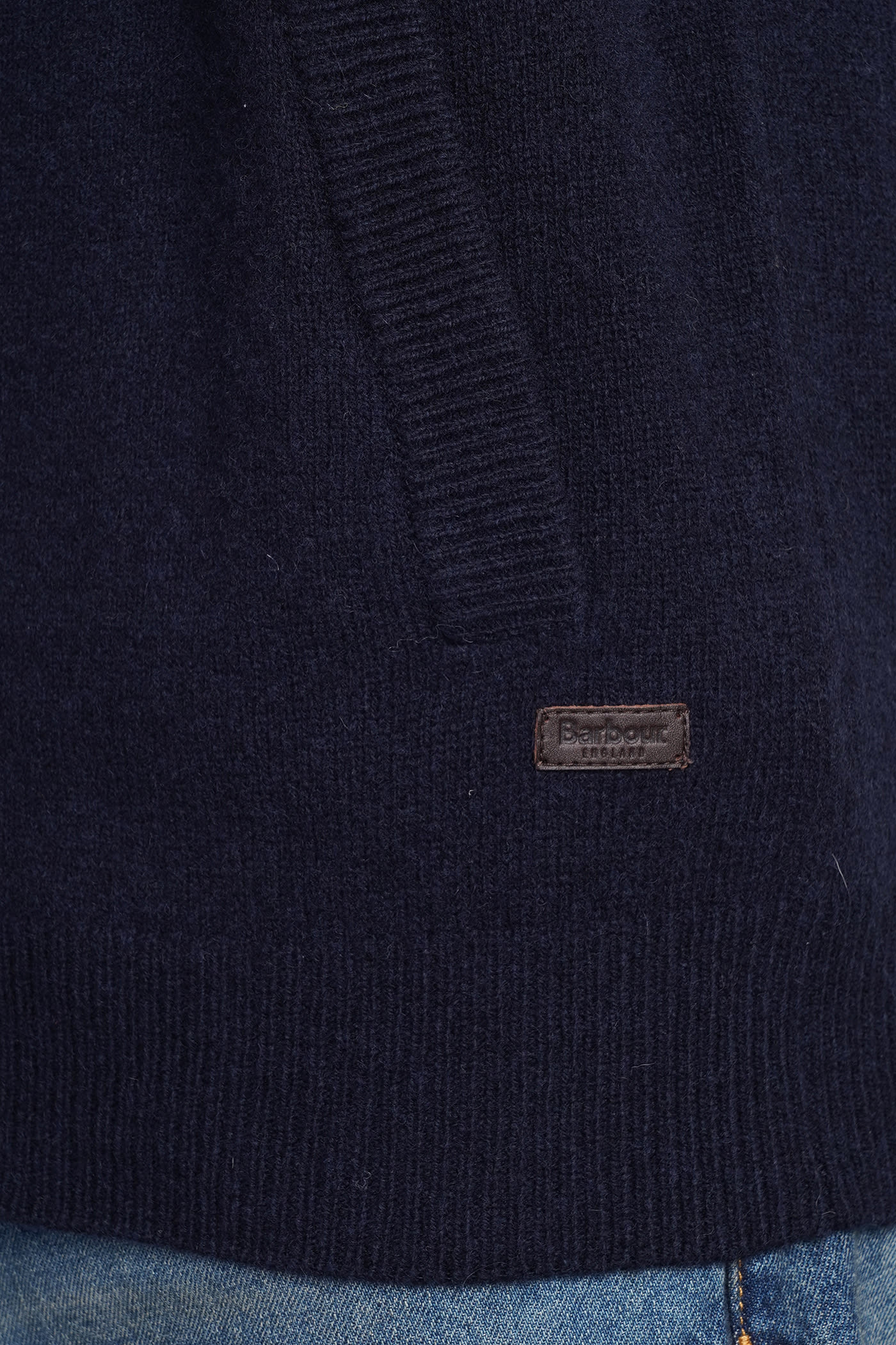 Shop Barbour Patch Zip Card T-shirt In Blue Wool