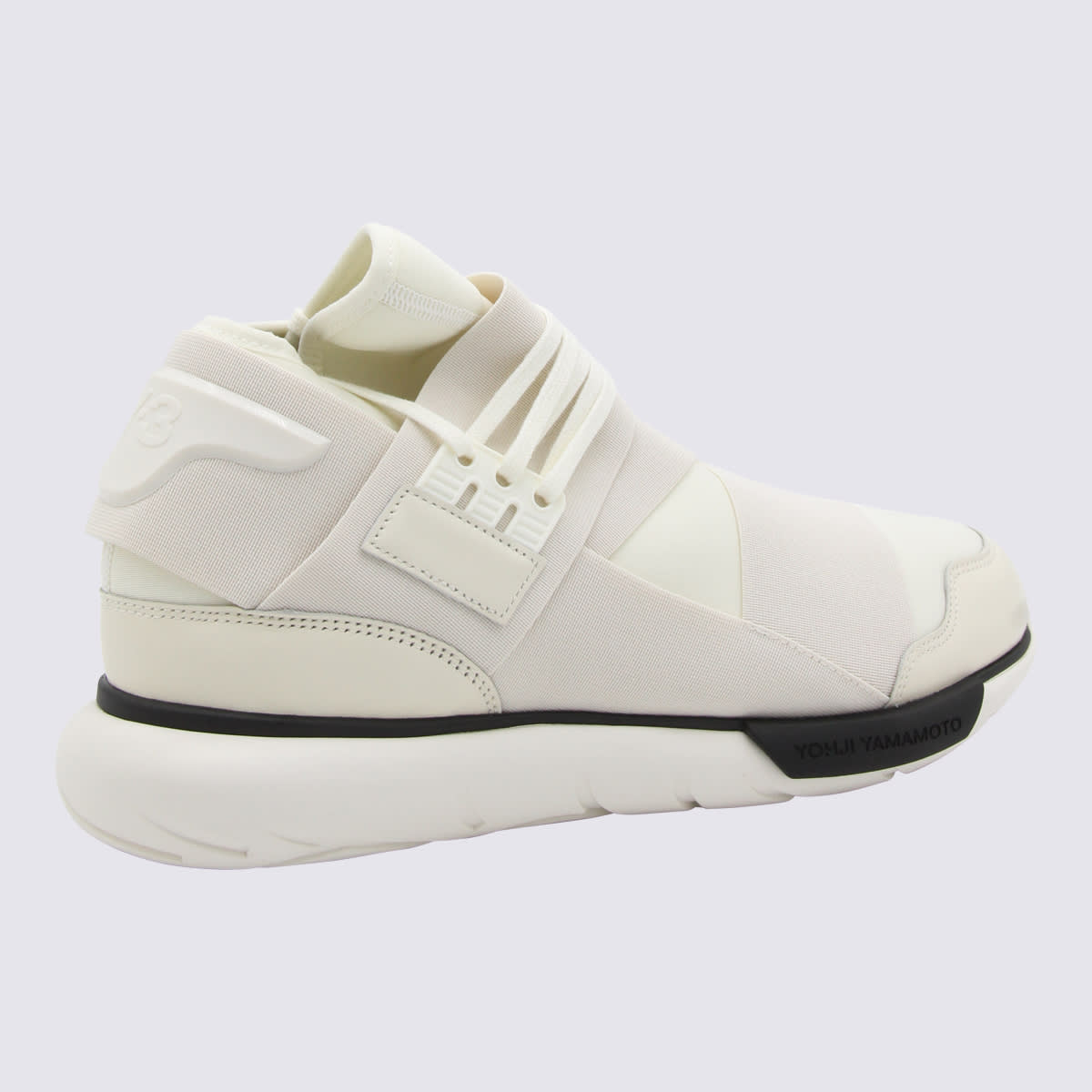 Shop Y-3 White Canvas Sneakers In Off White/cream White/black