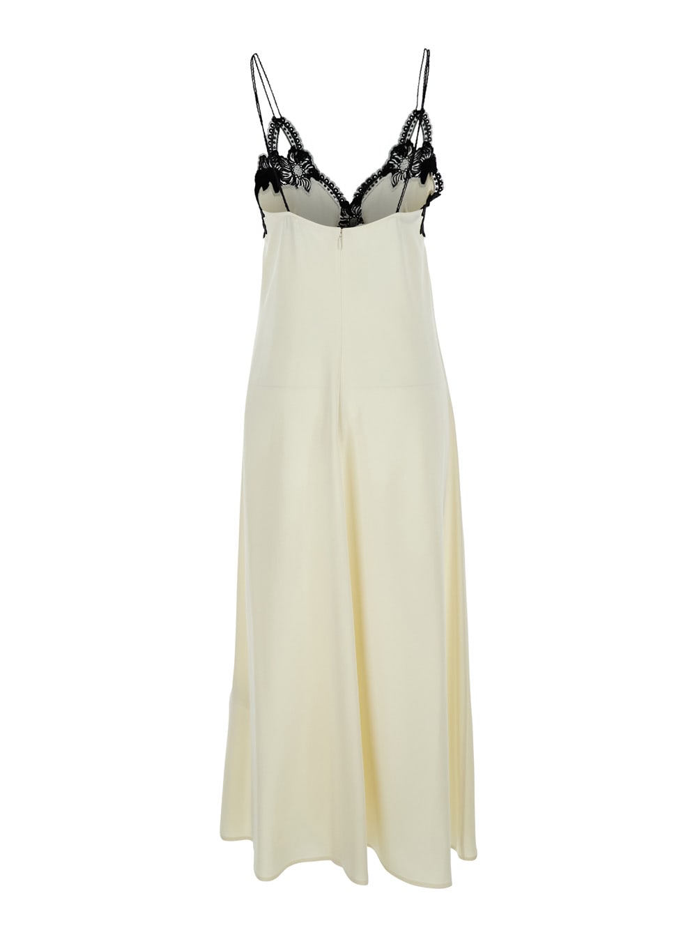 JIL SANDER WHITE SLEEVELESS DRESS WITH FLOWER DETAILS IN ACETATE BLEND WOMAN 