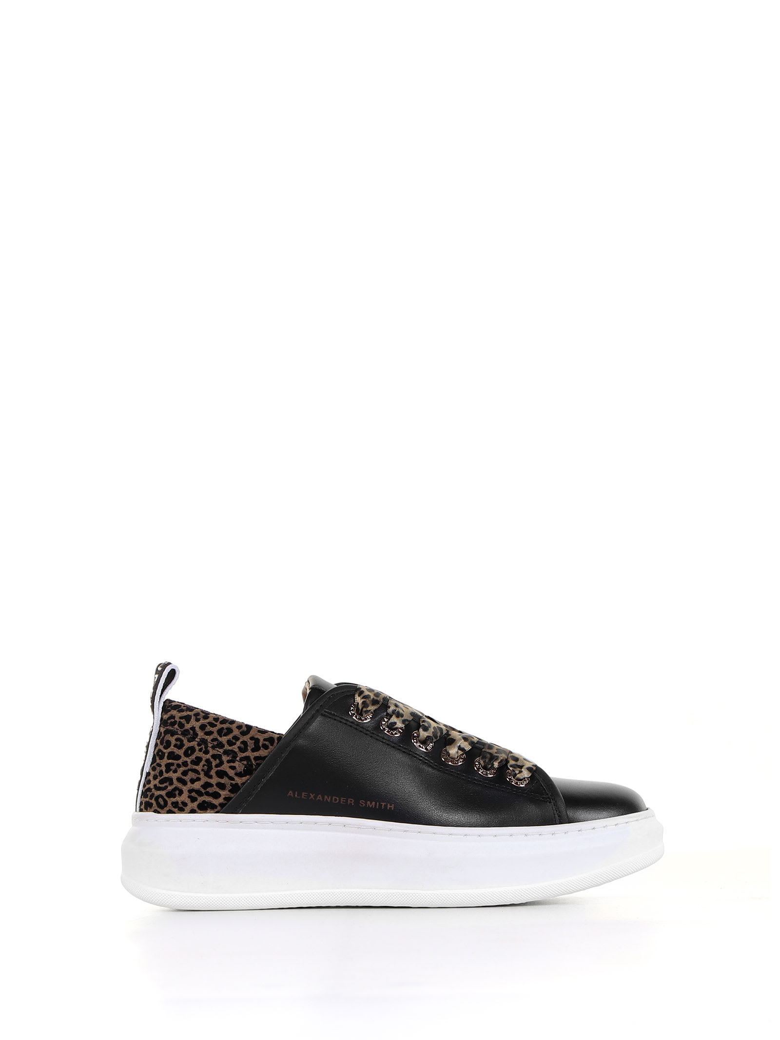 Alexander Smith London Sneakers In Leather And Animalier Heel