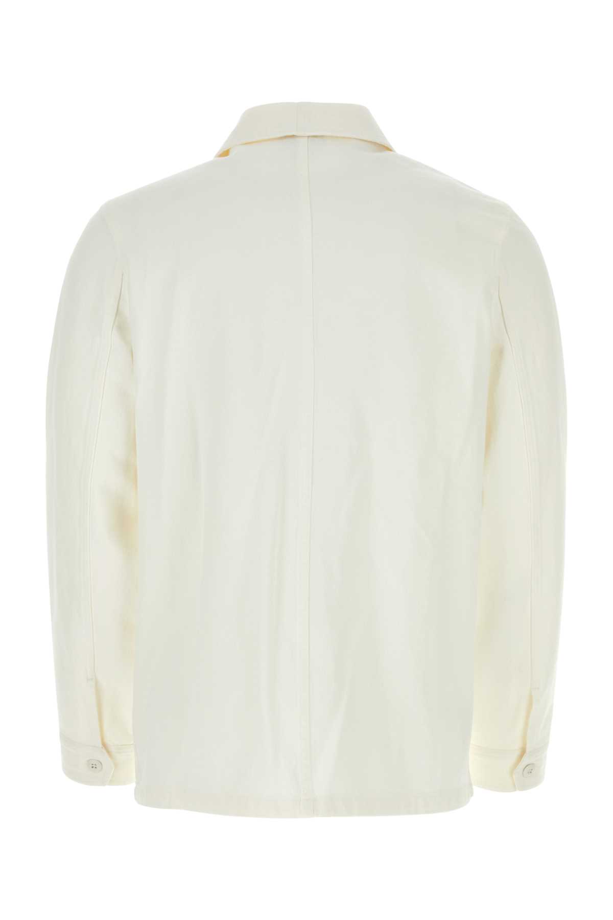 Shop Apc White Denim Connor Jacket In Offwhite