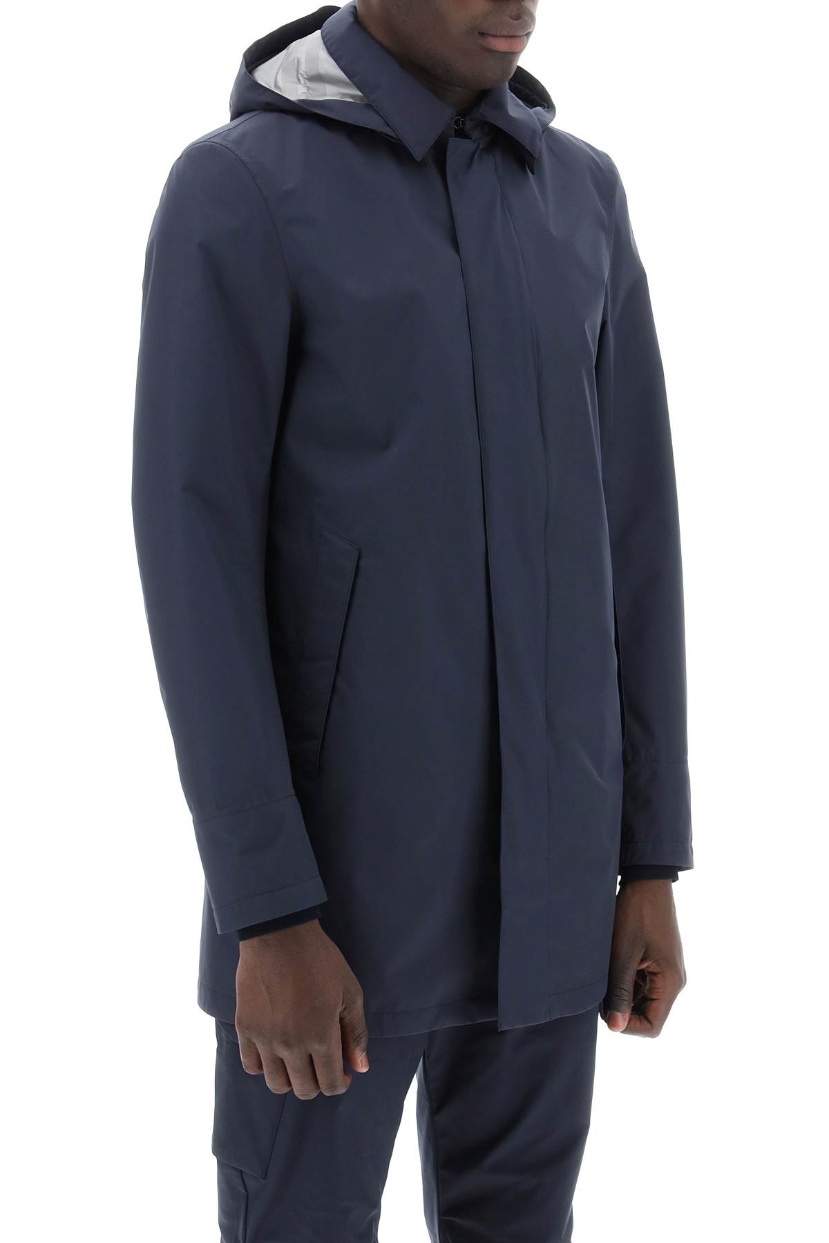 Shop Herno Laminar Carcoat In Gore-tex 2l In Blue