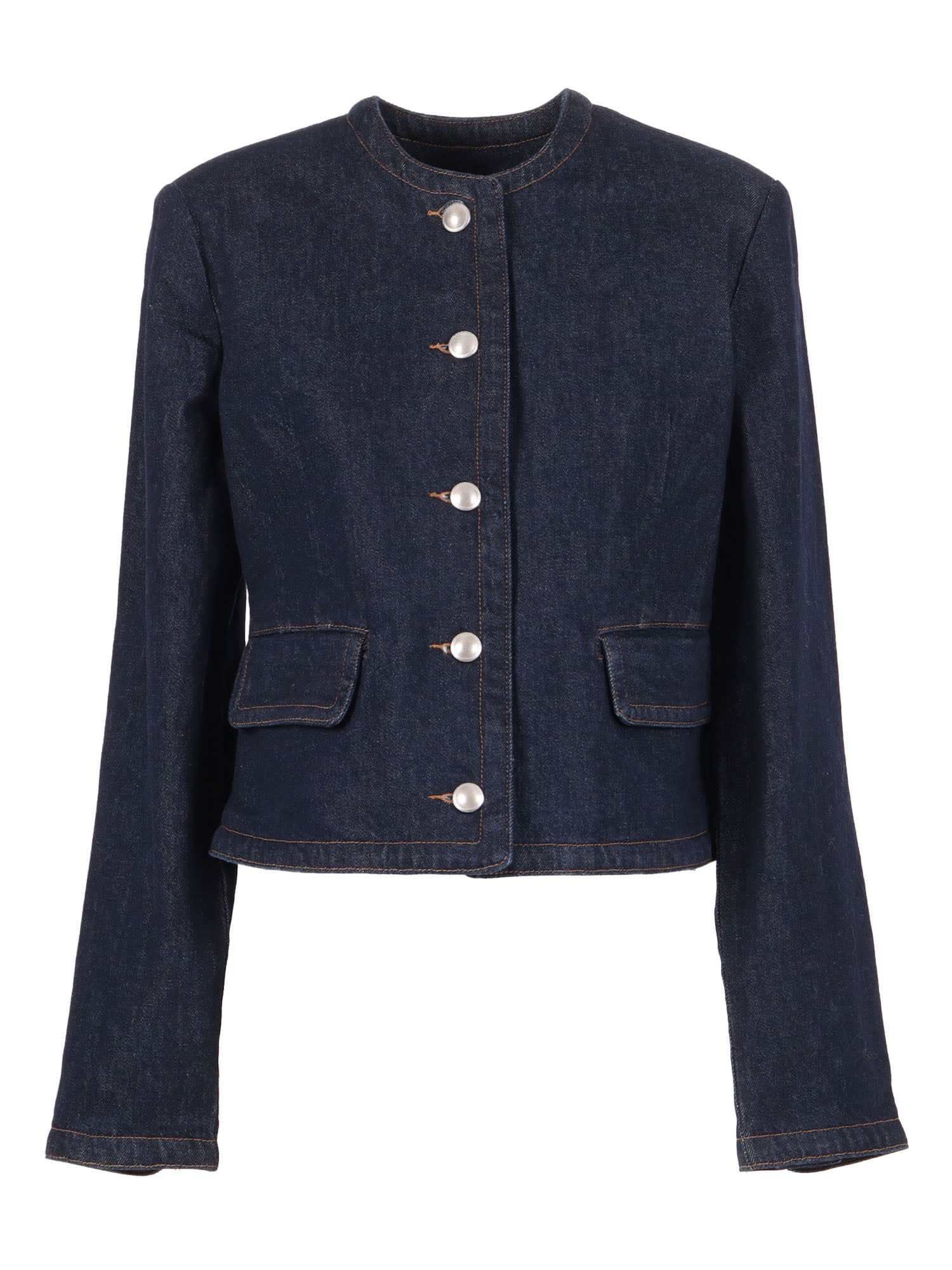 7 For All Mankind Lady Jacket Smoove With Exposed Buttons