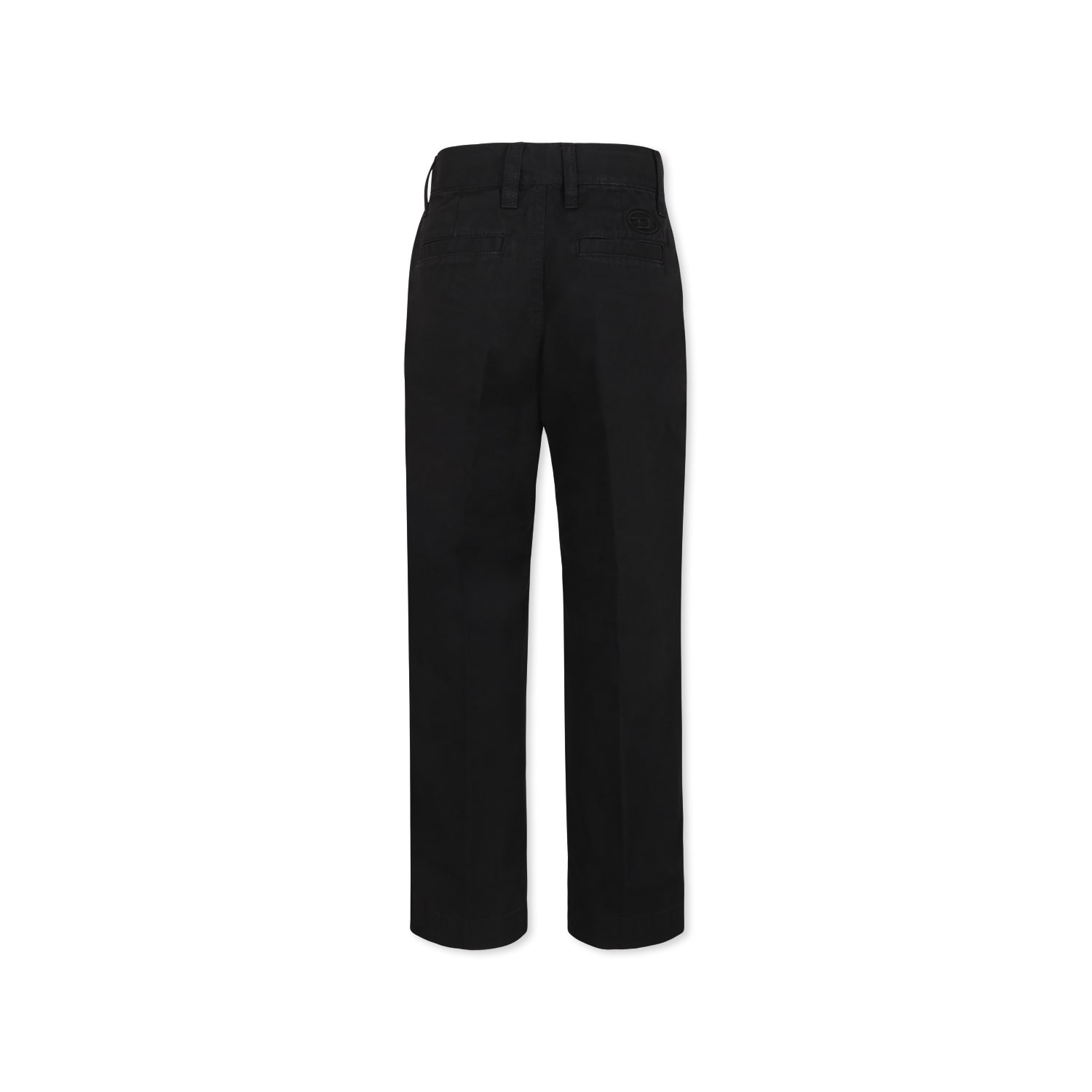 Diesel Black Trousers For Boy With Logo In Black
