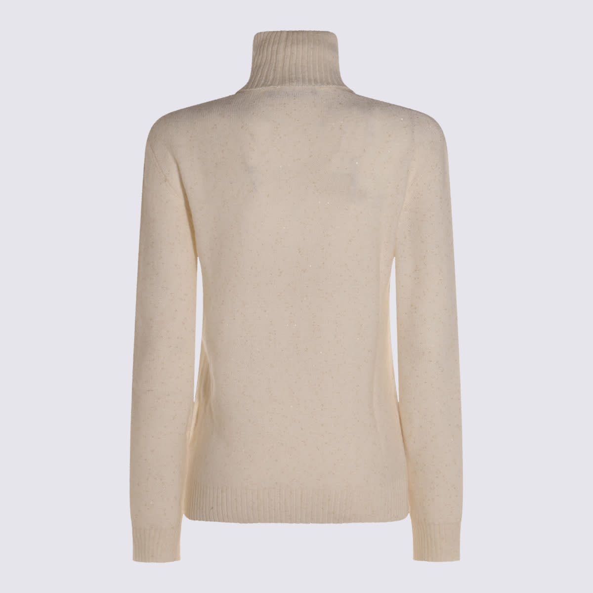 Fabiana Filippi Sequin Turtleneck Sweater Sweaters And Cardigans White In Neutral