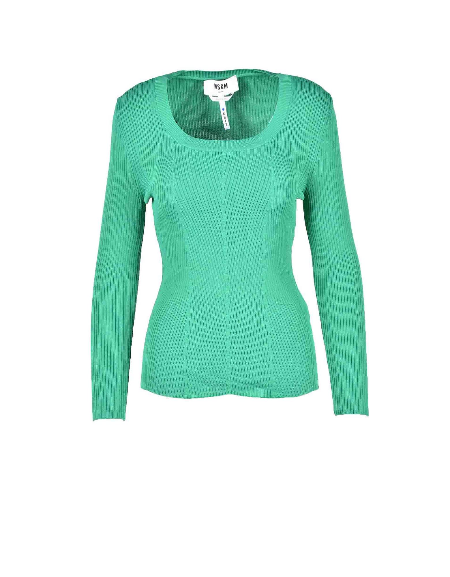 MSGM Womens Green Sweater