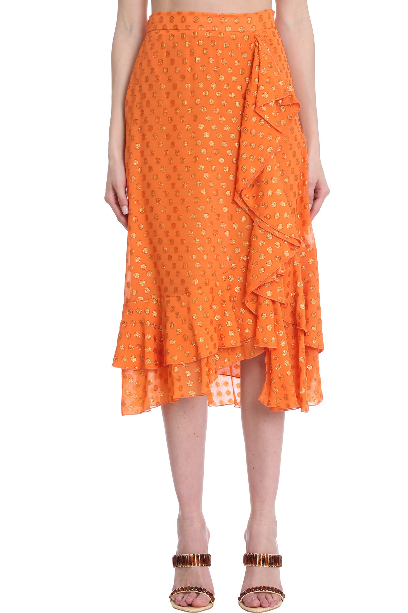 LAutre Chose Skirt In Orange Viscose