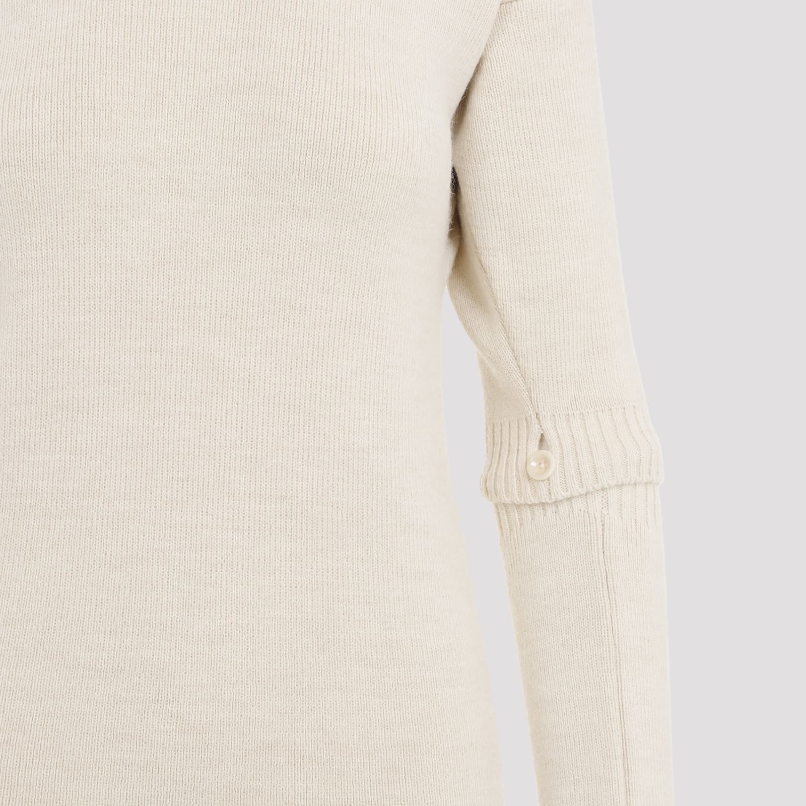 Shop Lemaire Dress With Detachable Sleeves In Light Cream