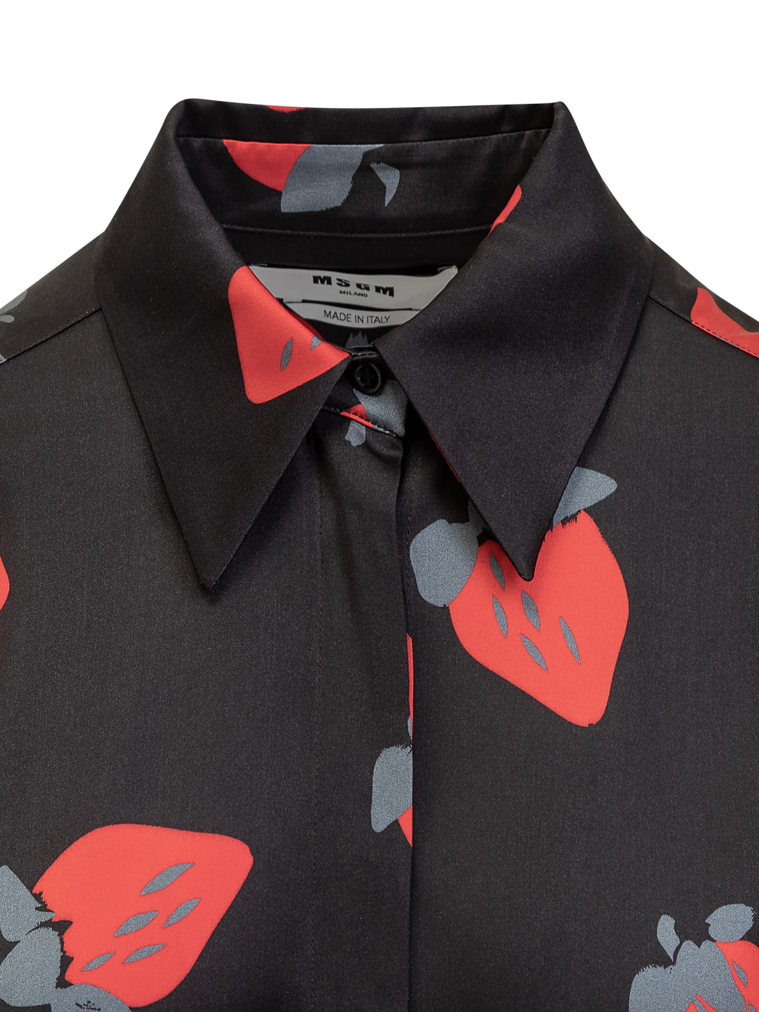 Shop Msgm Fragole Shirt In Black