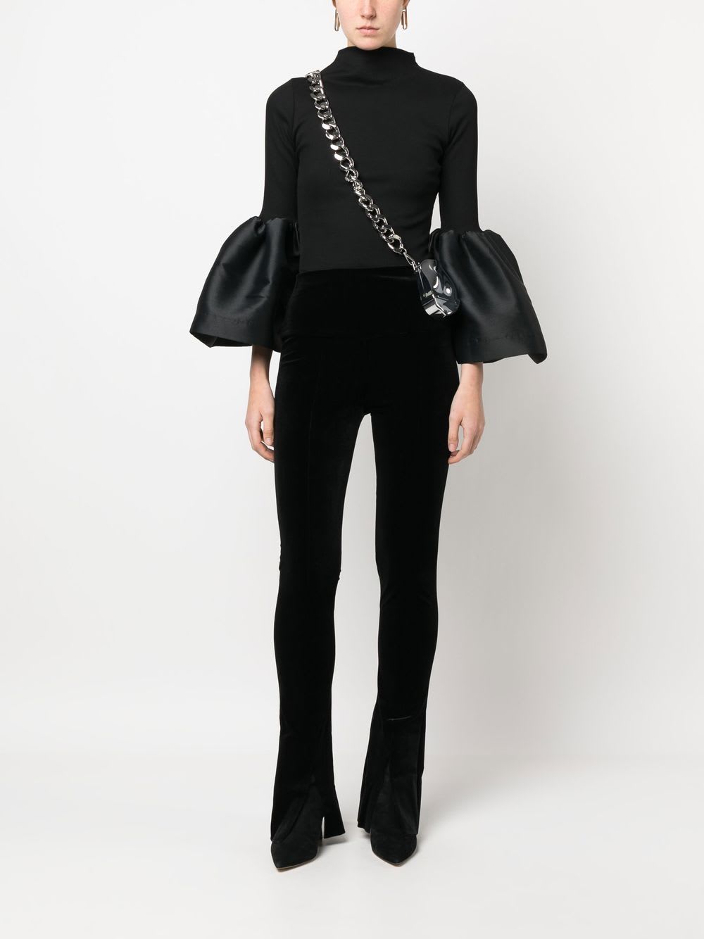 Norma Kamali Velvet Leggings In Black