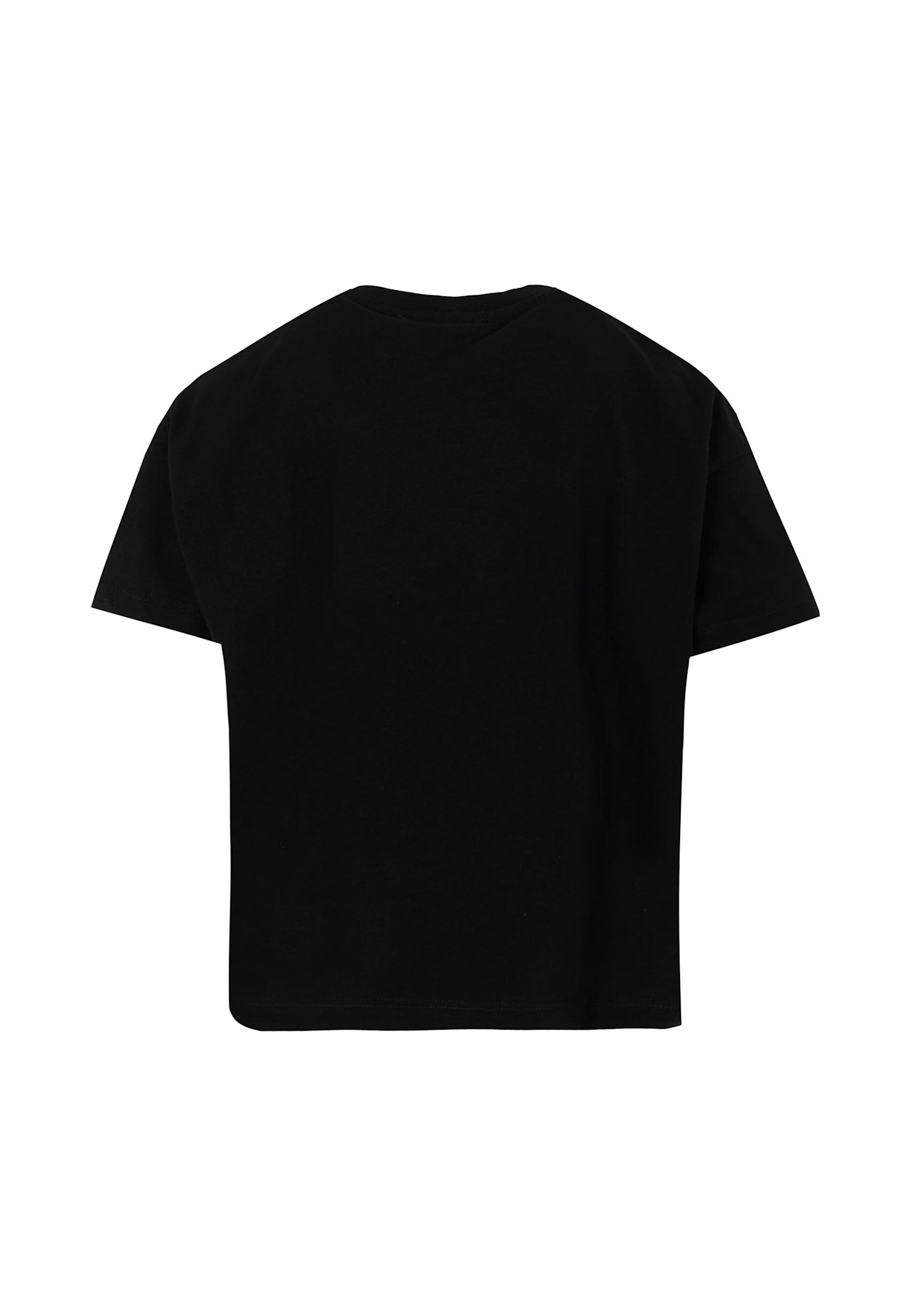 Msgm Leopard-print Logo T-shirt In Black