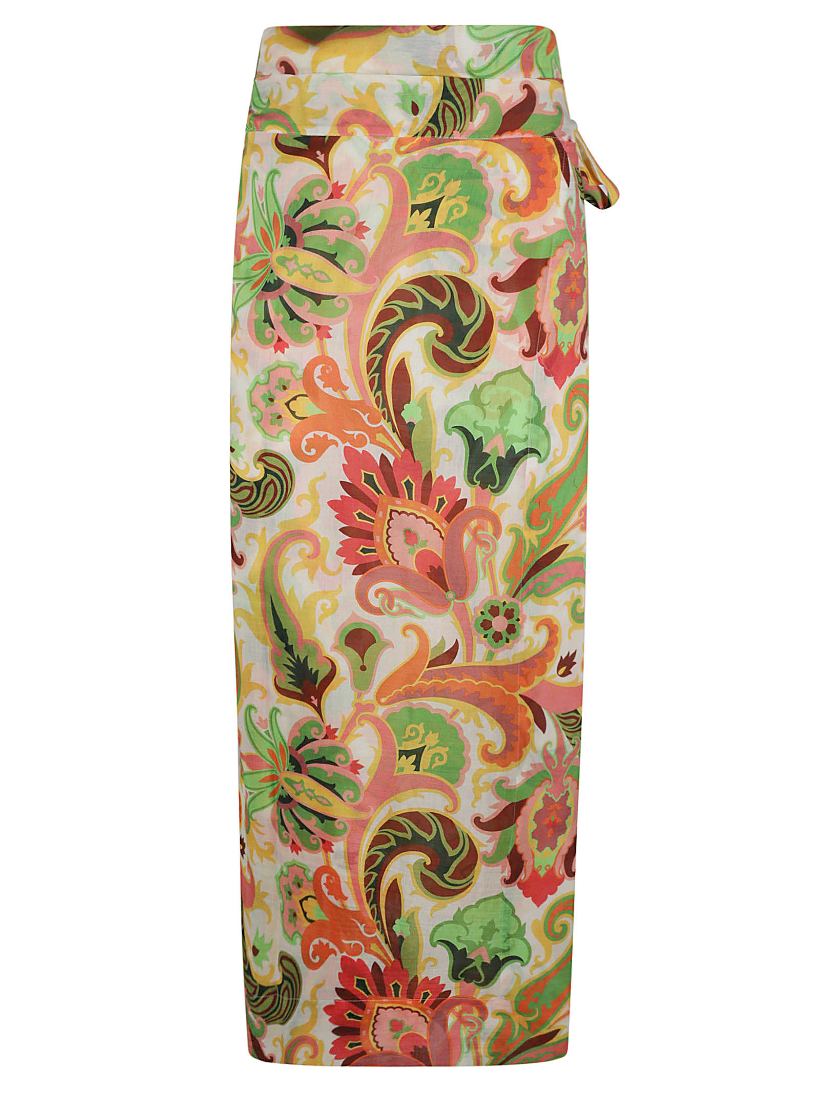 Etro Floral Cotton-silk Beach Cover-up In Multicolor