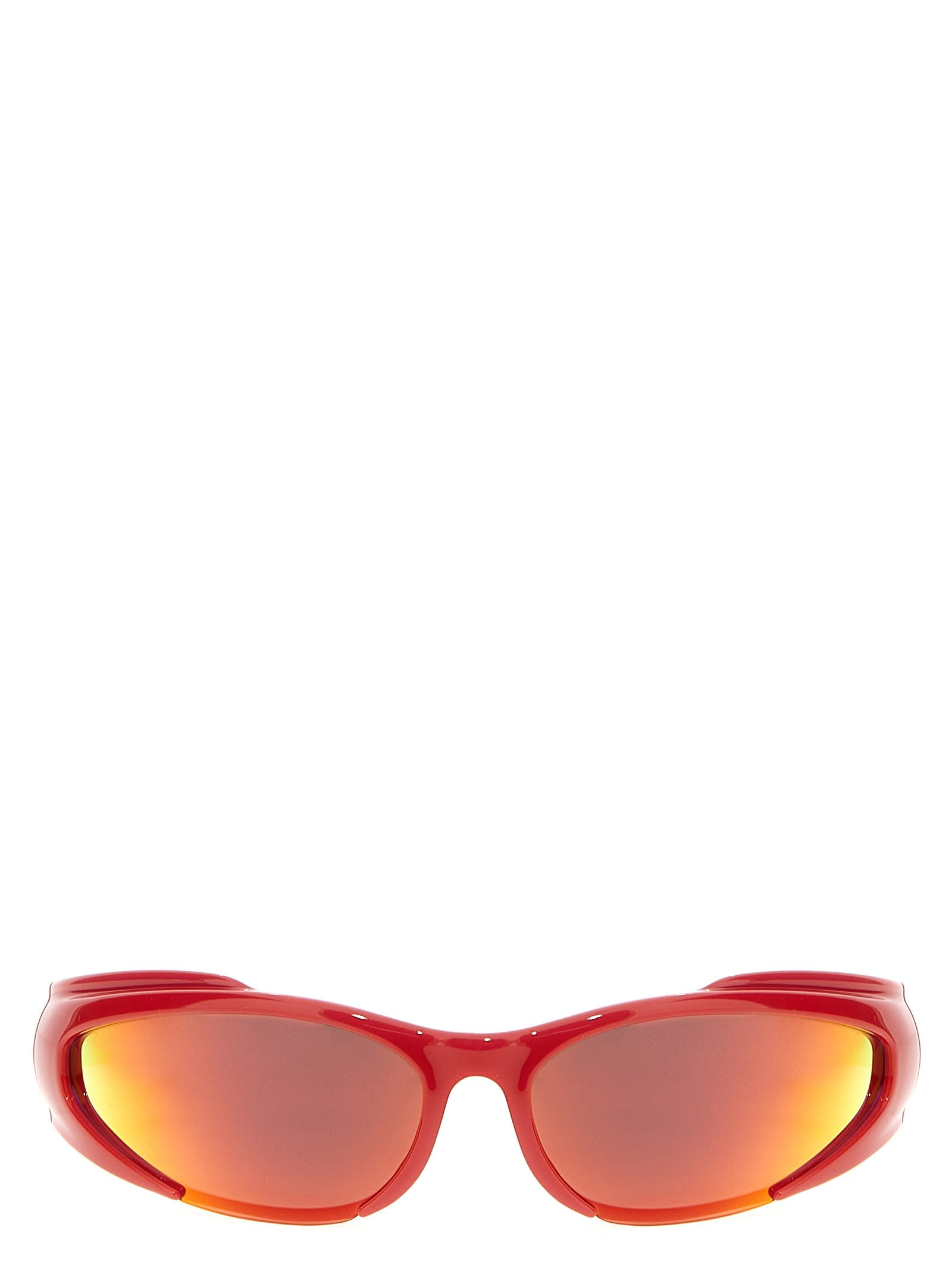 Shop Balenciaga Reverse Xpander Rectangle Sunglasses In Red