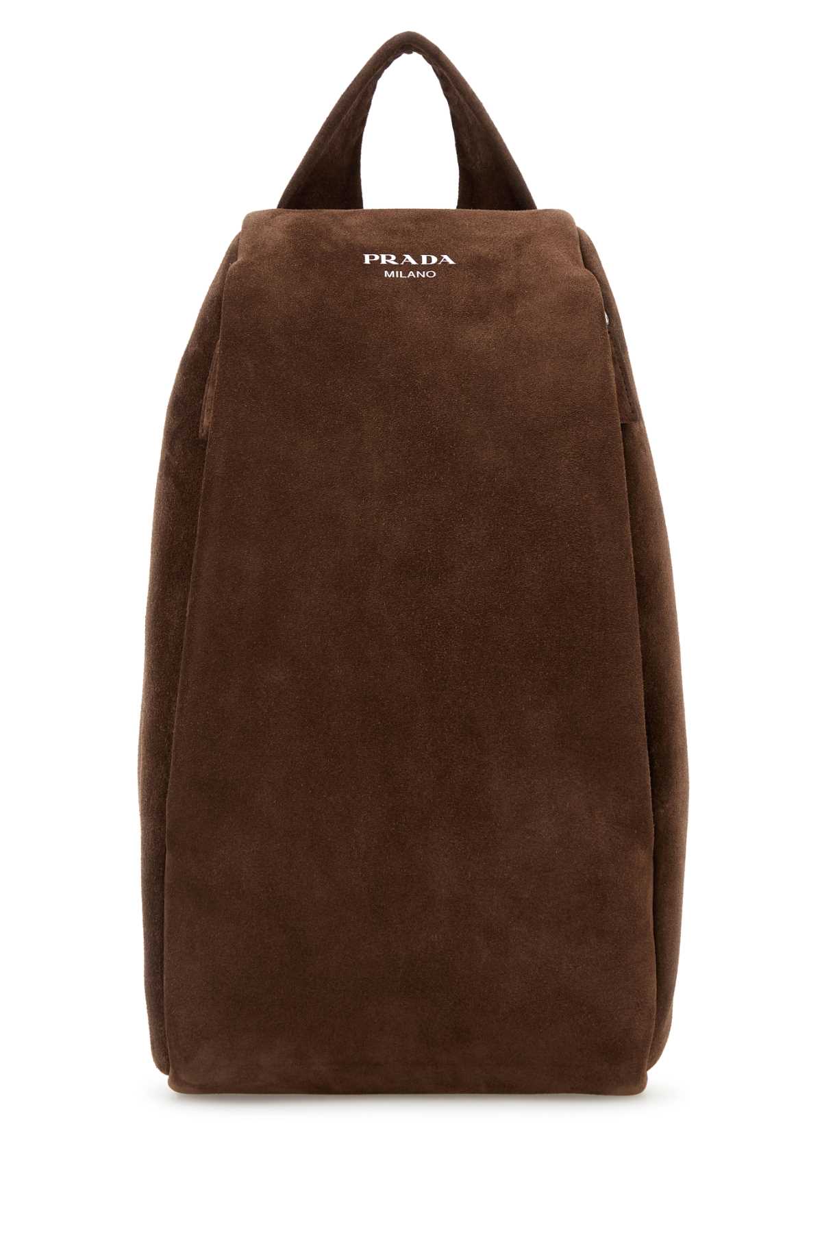 Shop Prada Brown Suede Backpack