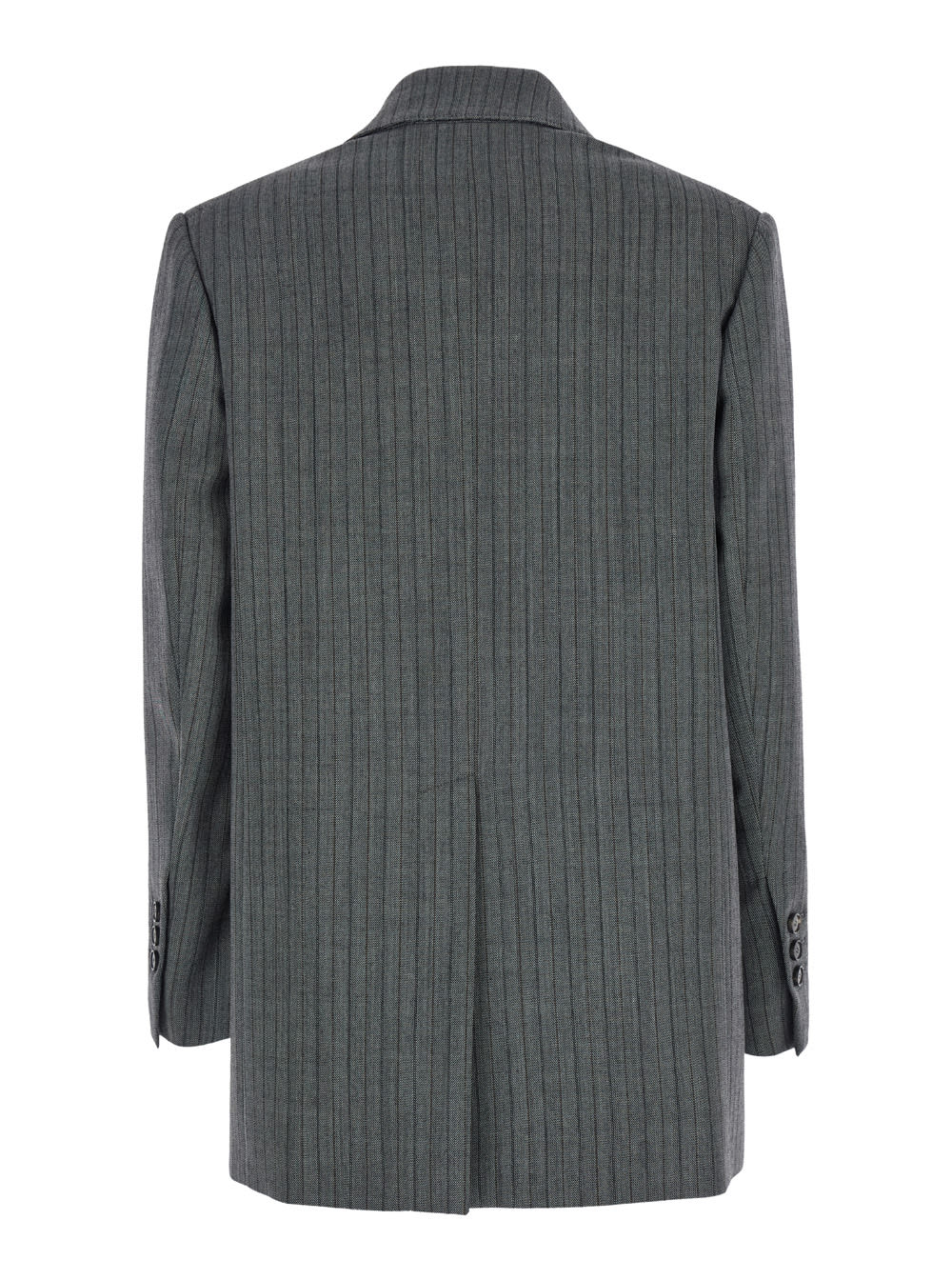 Shop Tela Giuggiola Striped Blazer In Grey