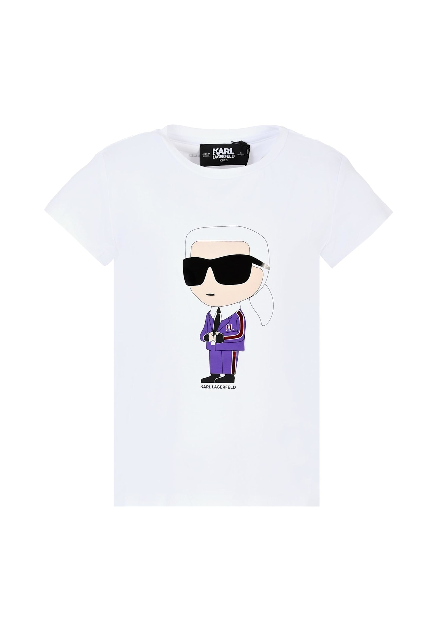 Karl Lagerfeld White T-shirt For Girl With In White