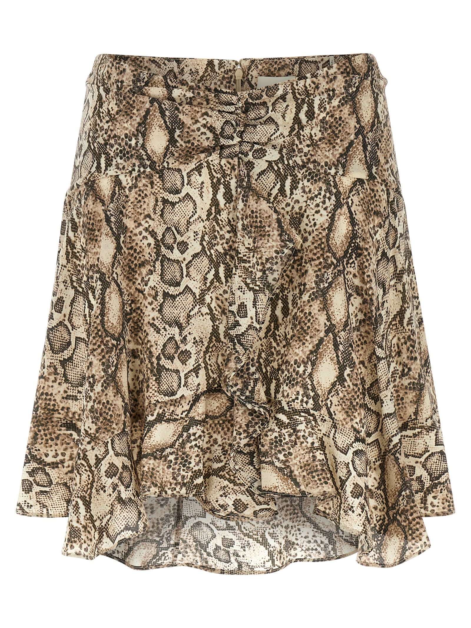 Isabel Marant Ozany Snake-print Silk-blend Miniskirt In Multicolor