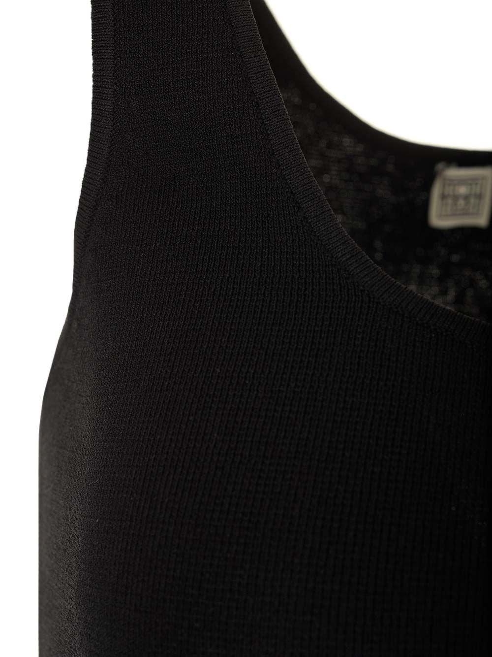 Shop Totême Sleeveless Knitted Tank Top In Black