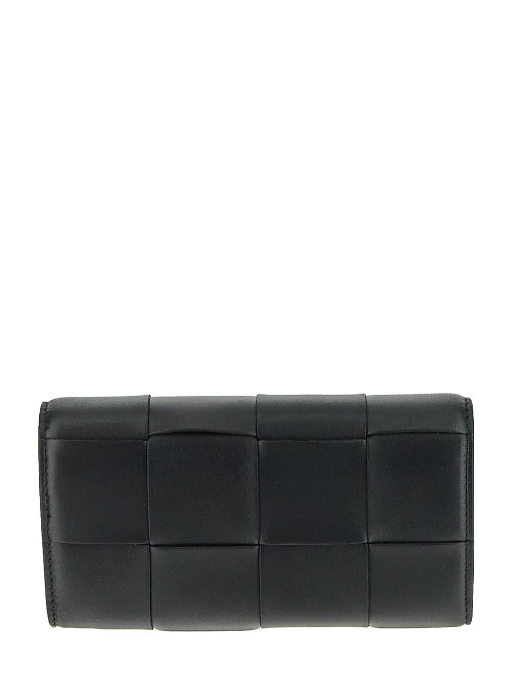 Shop Bottega Veneta Intrecciato Wallet In Black