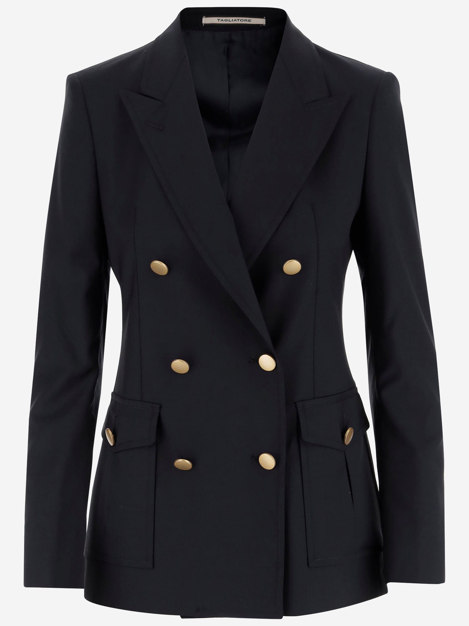 Double-breasted Stretch Wool Jacket - Tagliatore - Modalova
