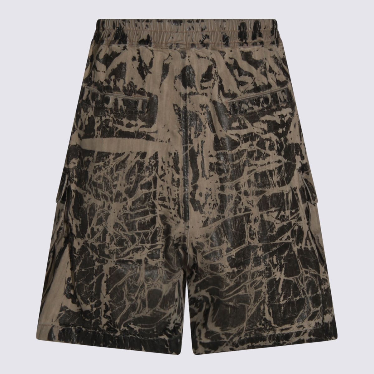 Drkshdw Black And Beige Cotton Shorts In Brown