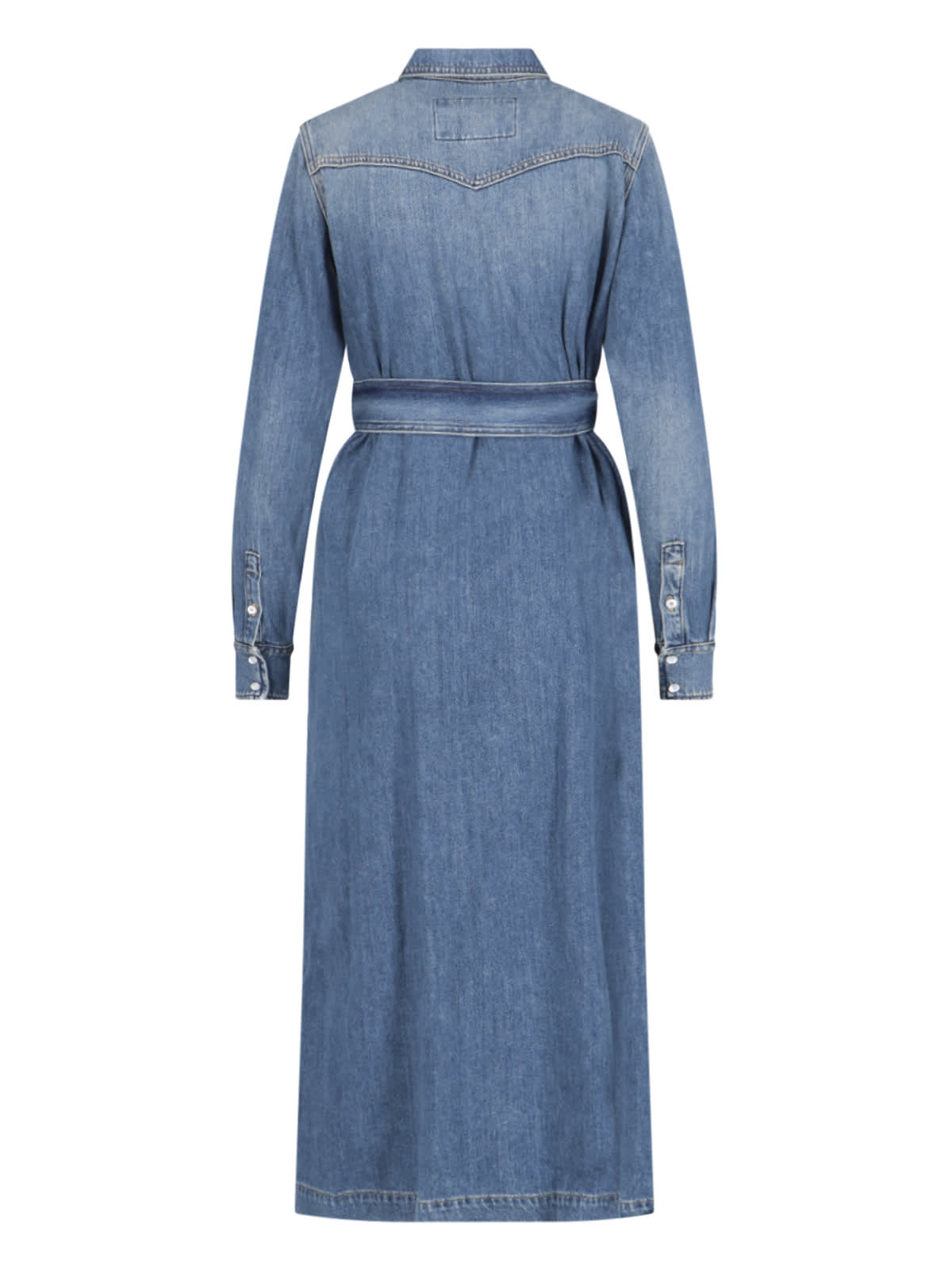 Golden Goose Shirt Dress In Denim In Blue